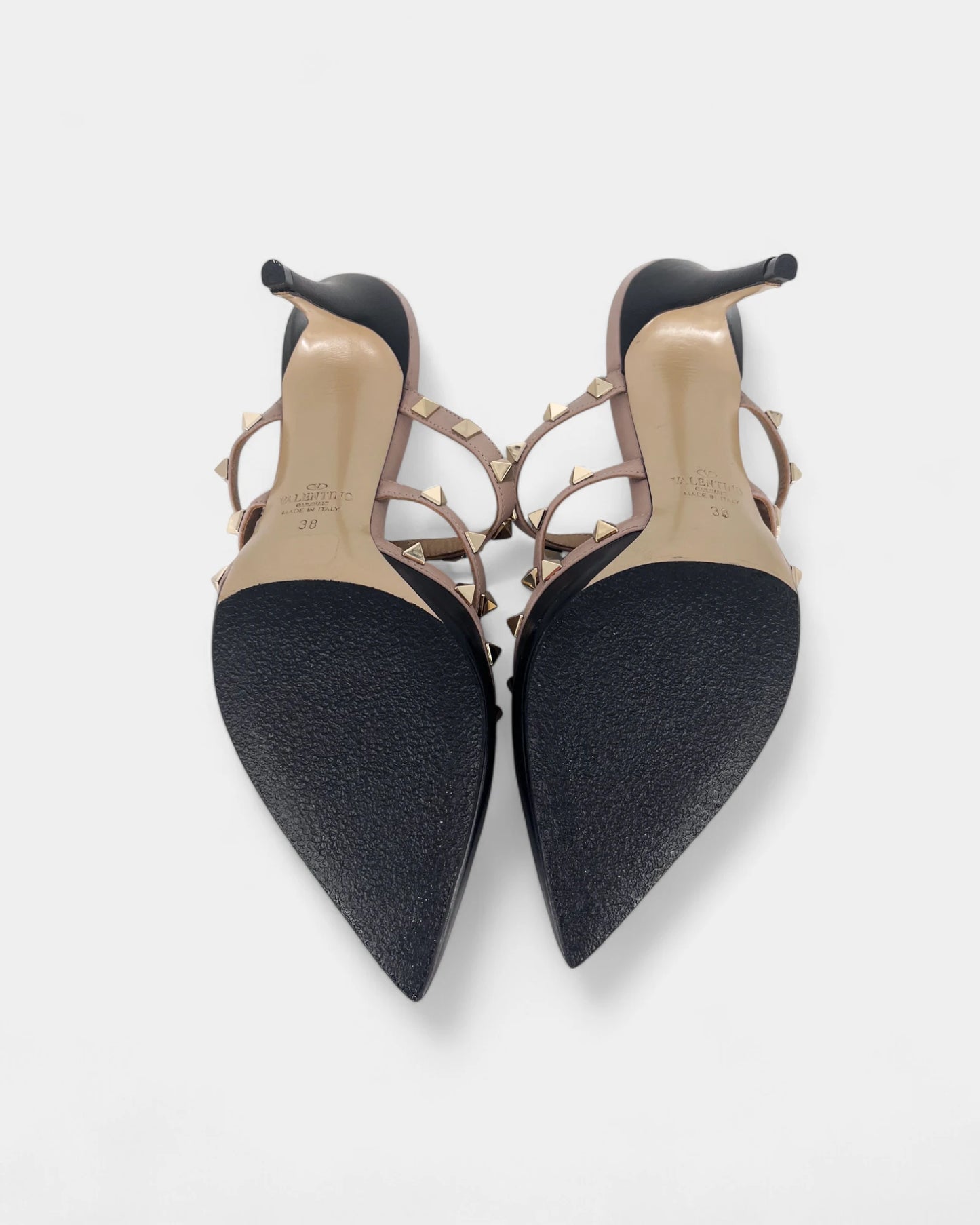 Mules noires et beiges à clous - 38 EU / 7 US