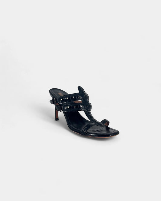 Mules noires à talons - 37 EU / 6 US
