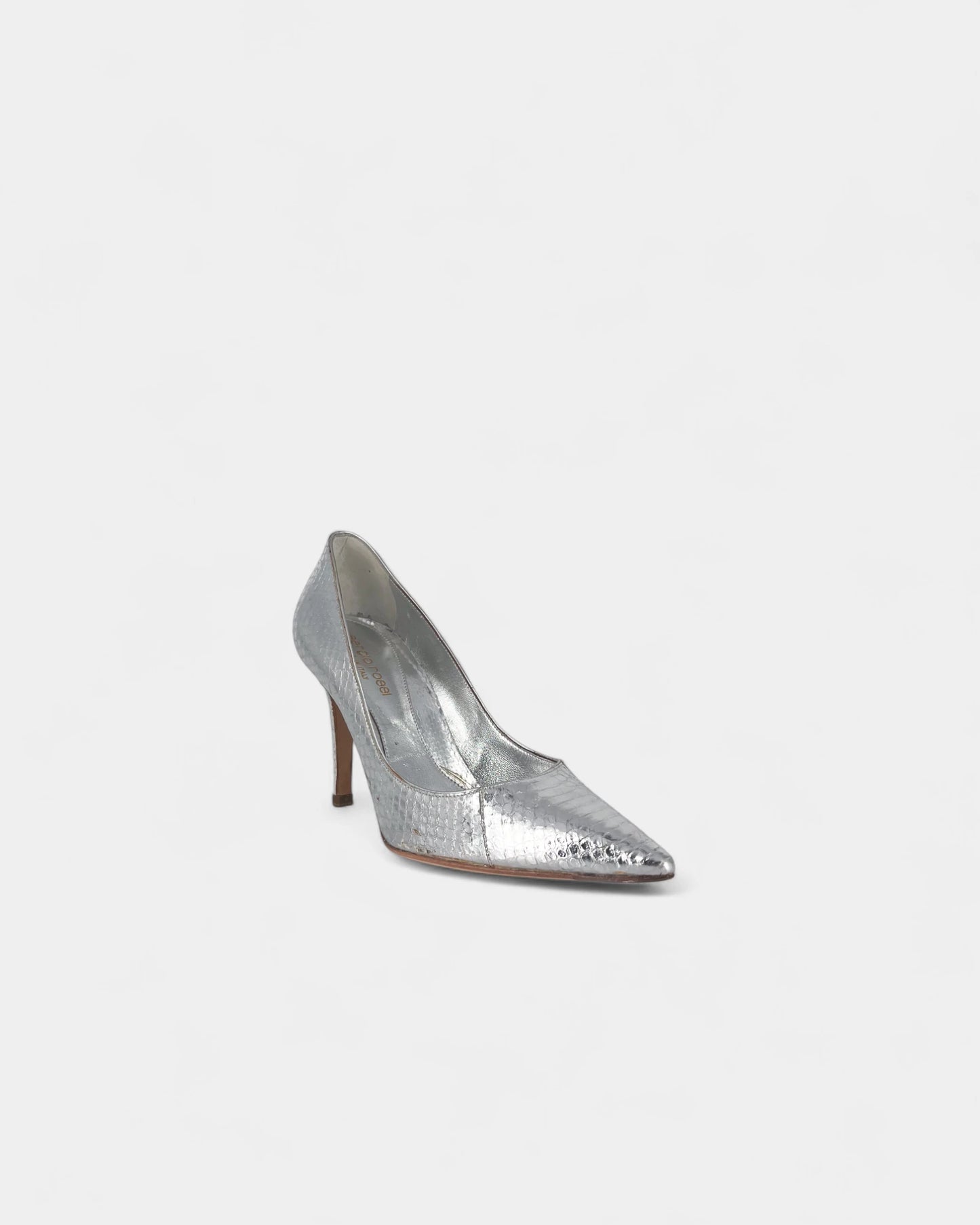 Silver crocodile pattern pumps - 36 EU / 5 US
