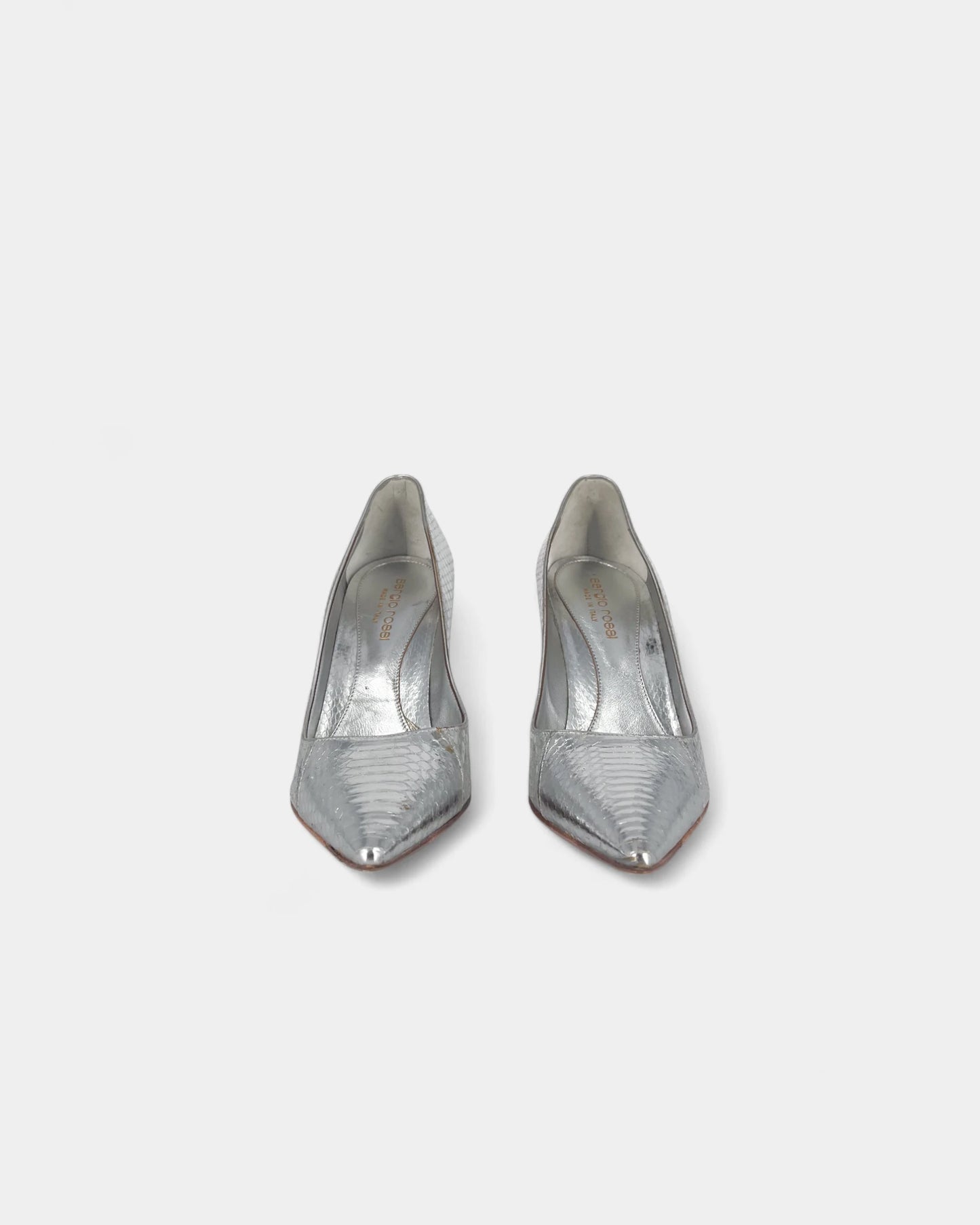 Silver crocodile pattern pumps - 36 EU / 5 US
