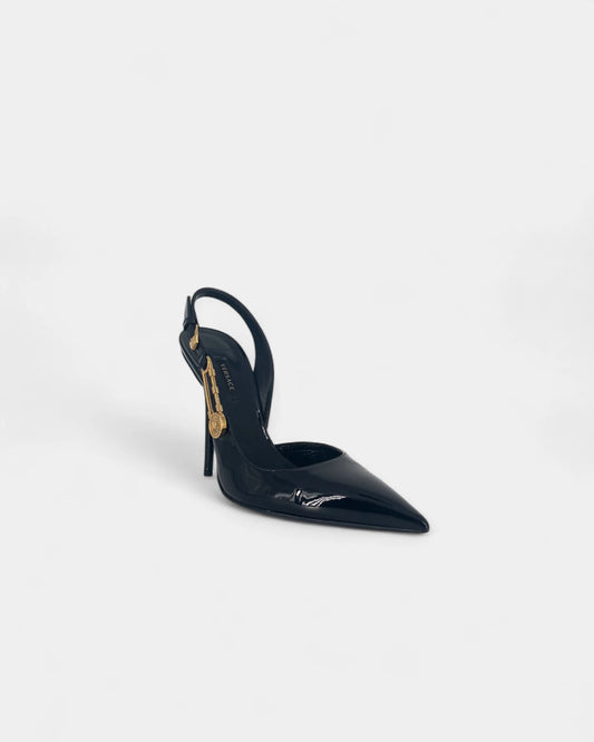 Slingbacks noires et dorées - 40 EU / 9 US