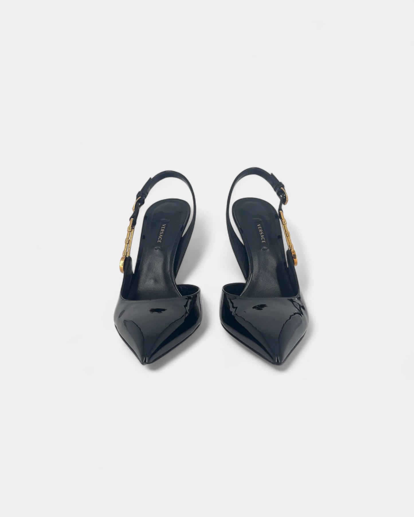 Slingbacks noires et dorées - 40 EU / 9 US