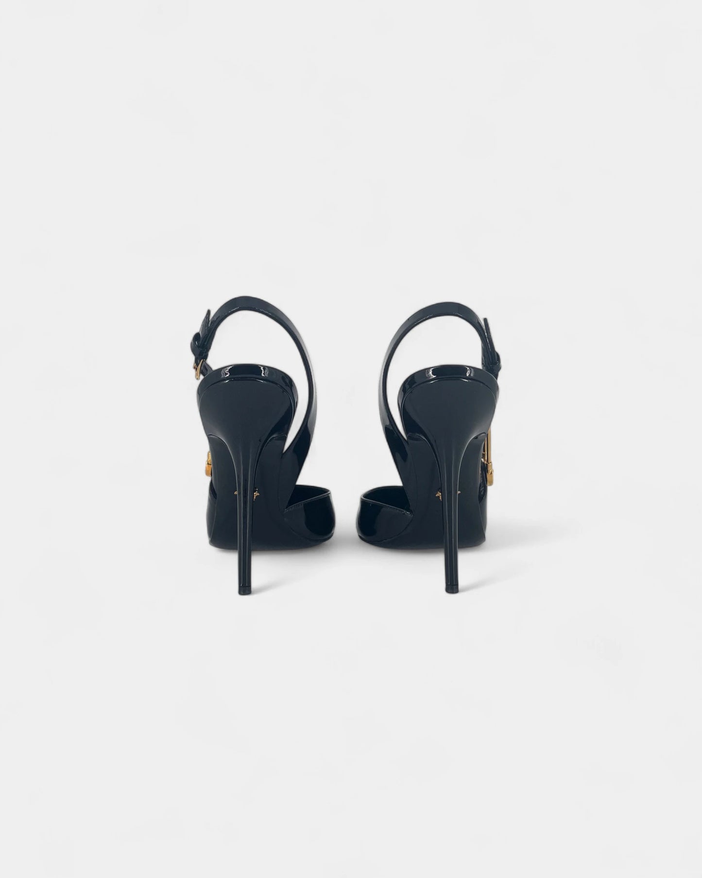 Slingbacks noires et dorées - 40 EU / 9 US