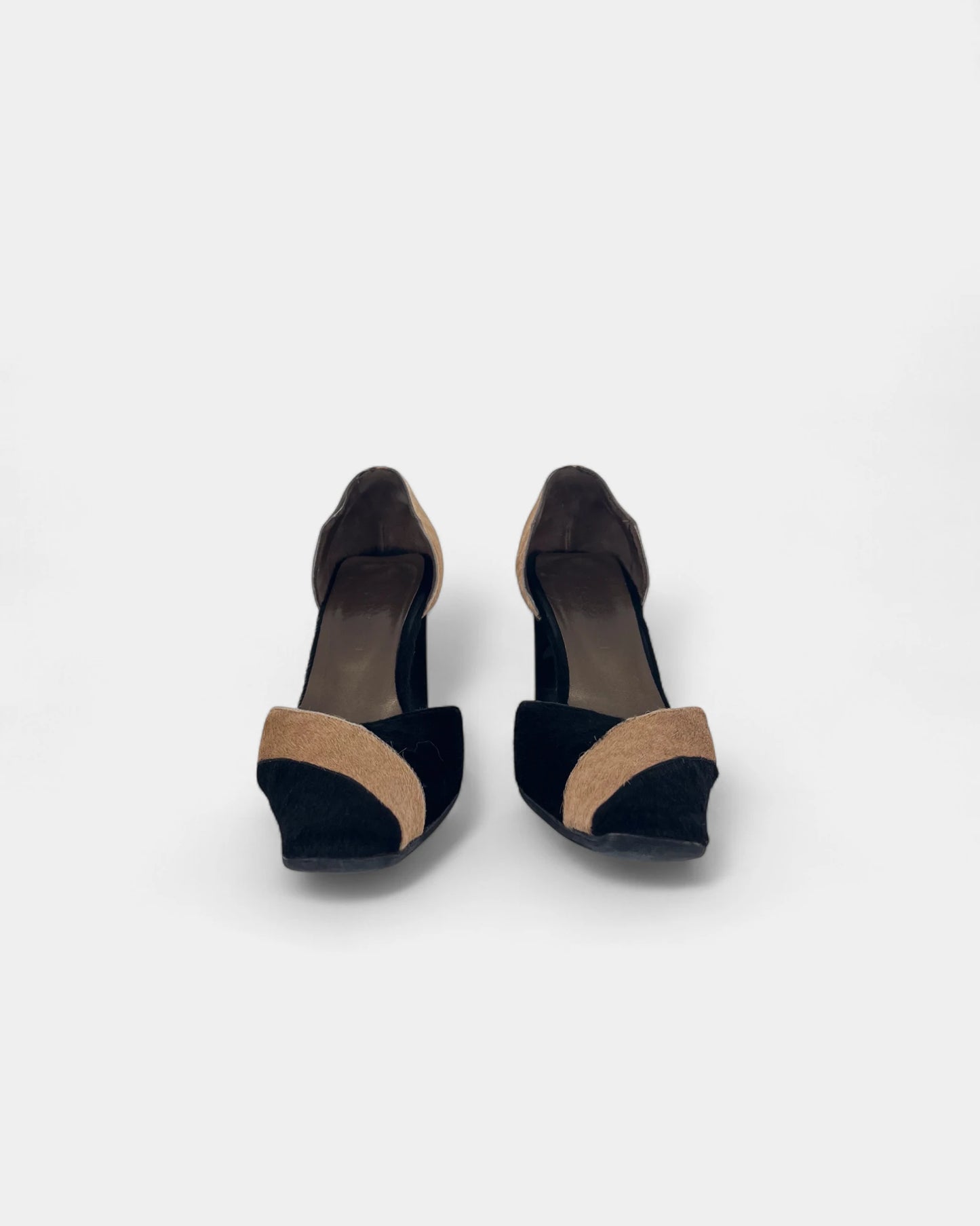 Black and brown furry pumps - 35.5 EU / 4.5 US