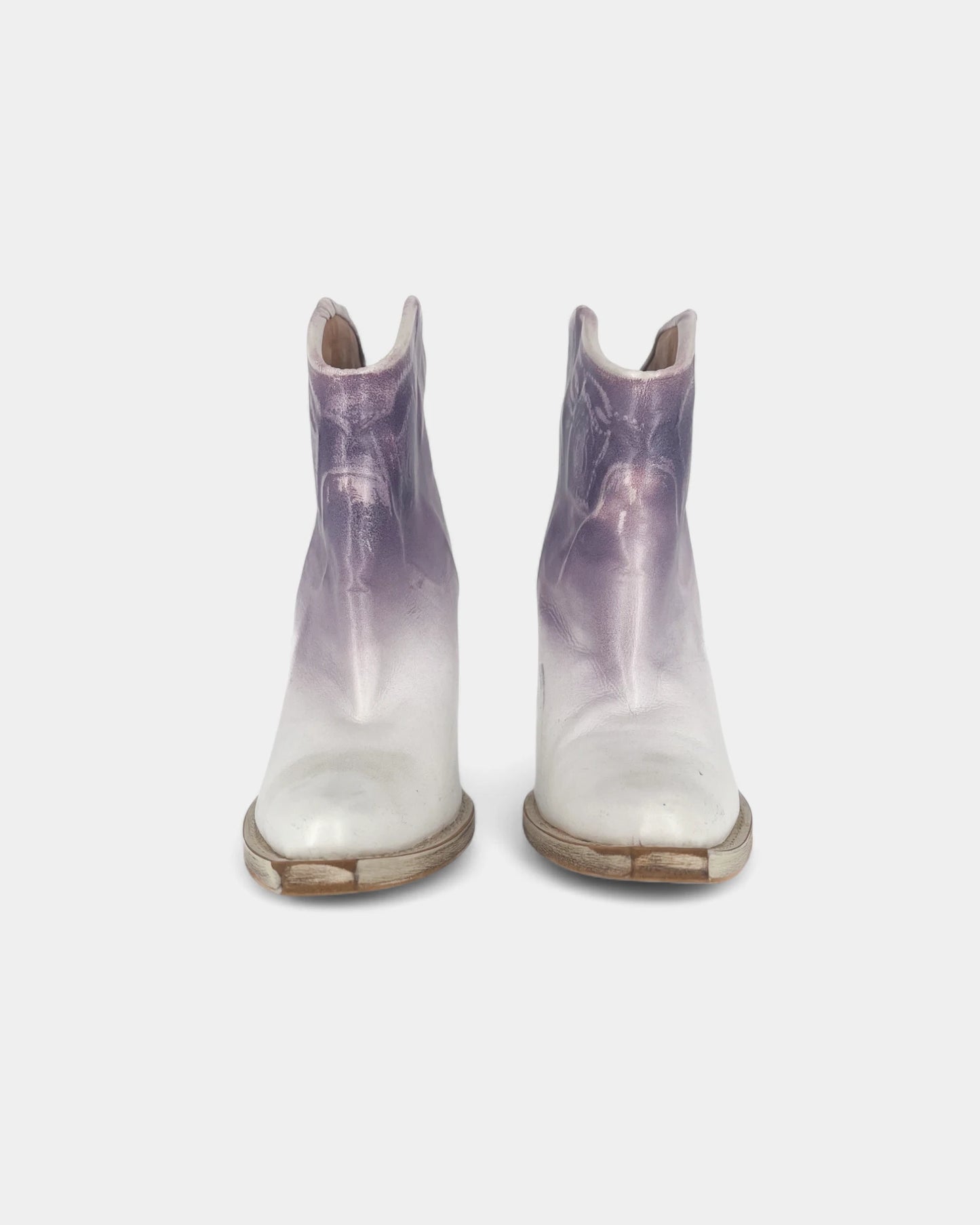 Santiags blanches et violettes - 40 EU / 10 US