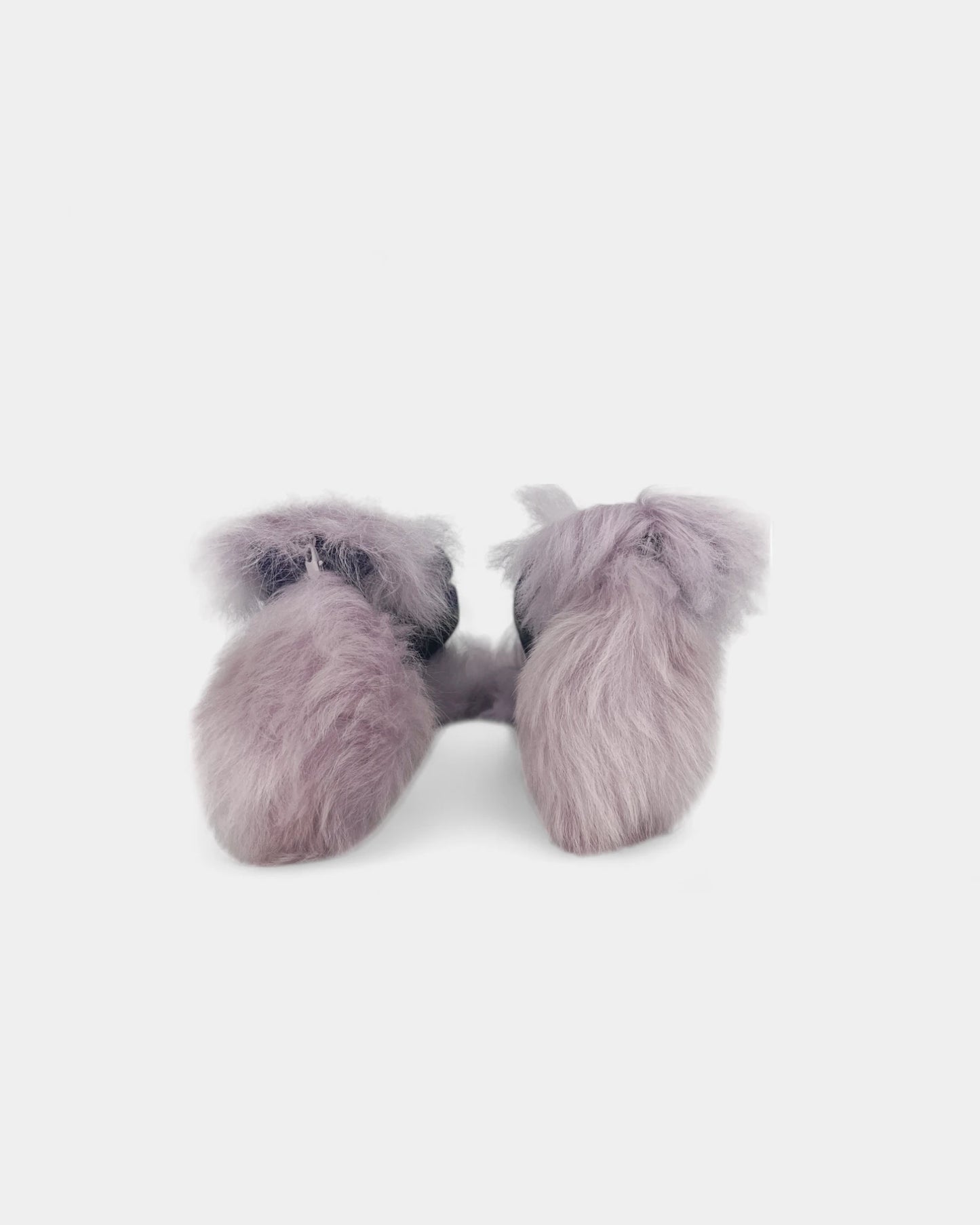 Mules violettes à talons et en fausse fourrure - 38.5 EU / 7.5 US