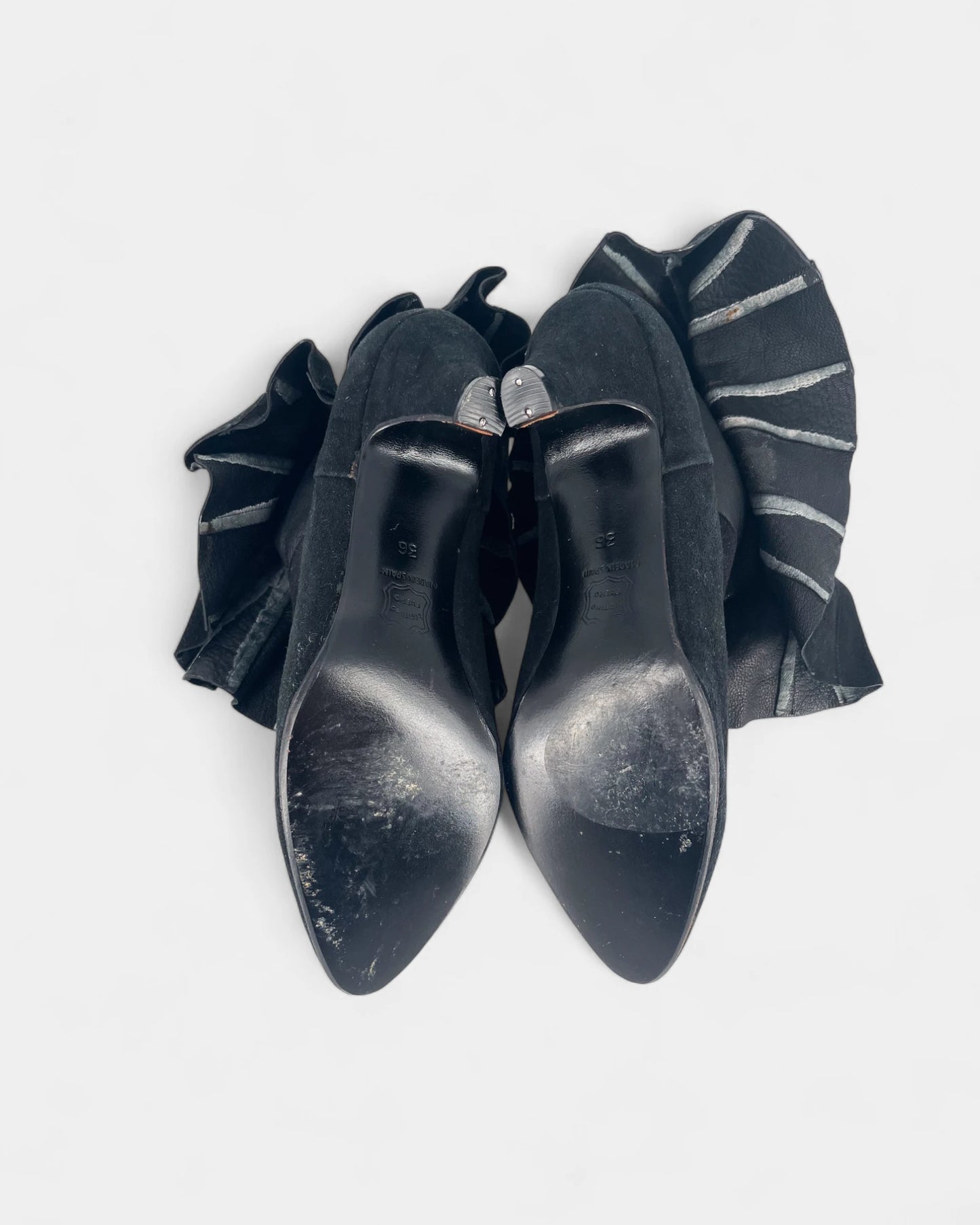 Bottines noires en suède - 36 EU / 5 US