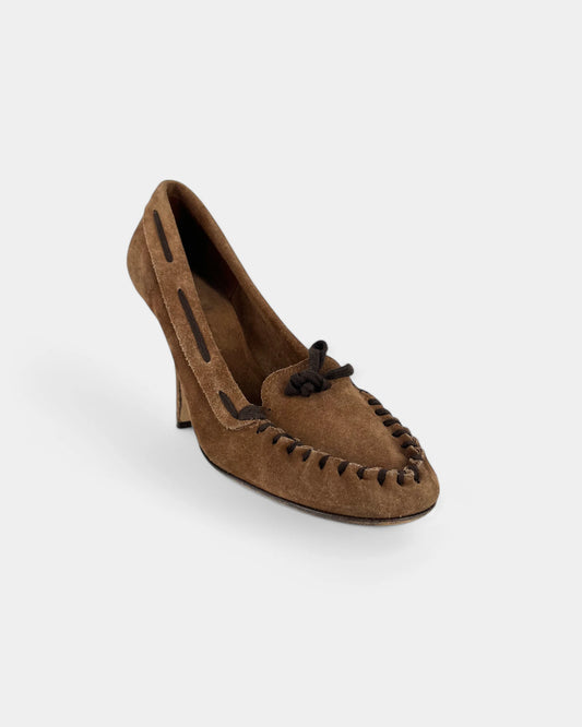 Mocassins à talons marrons - 40 EU / 9 US