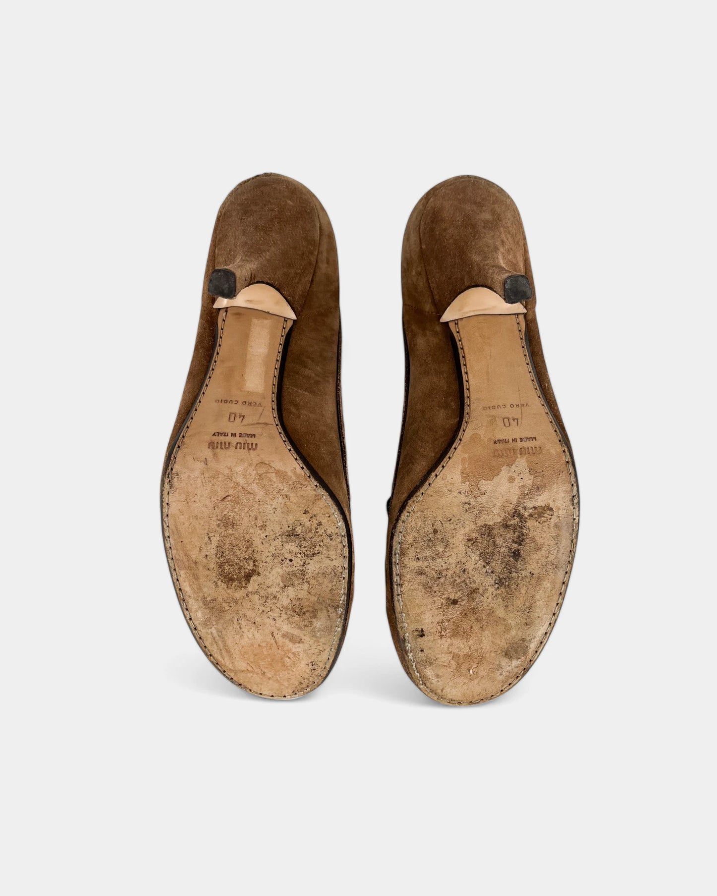 Brown heeled loafers - 40 EU / 9 US