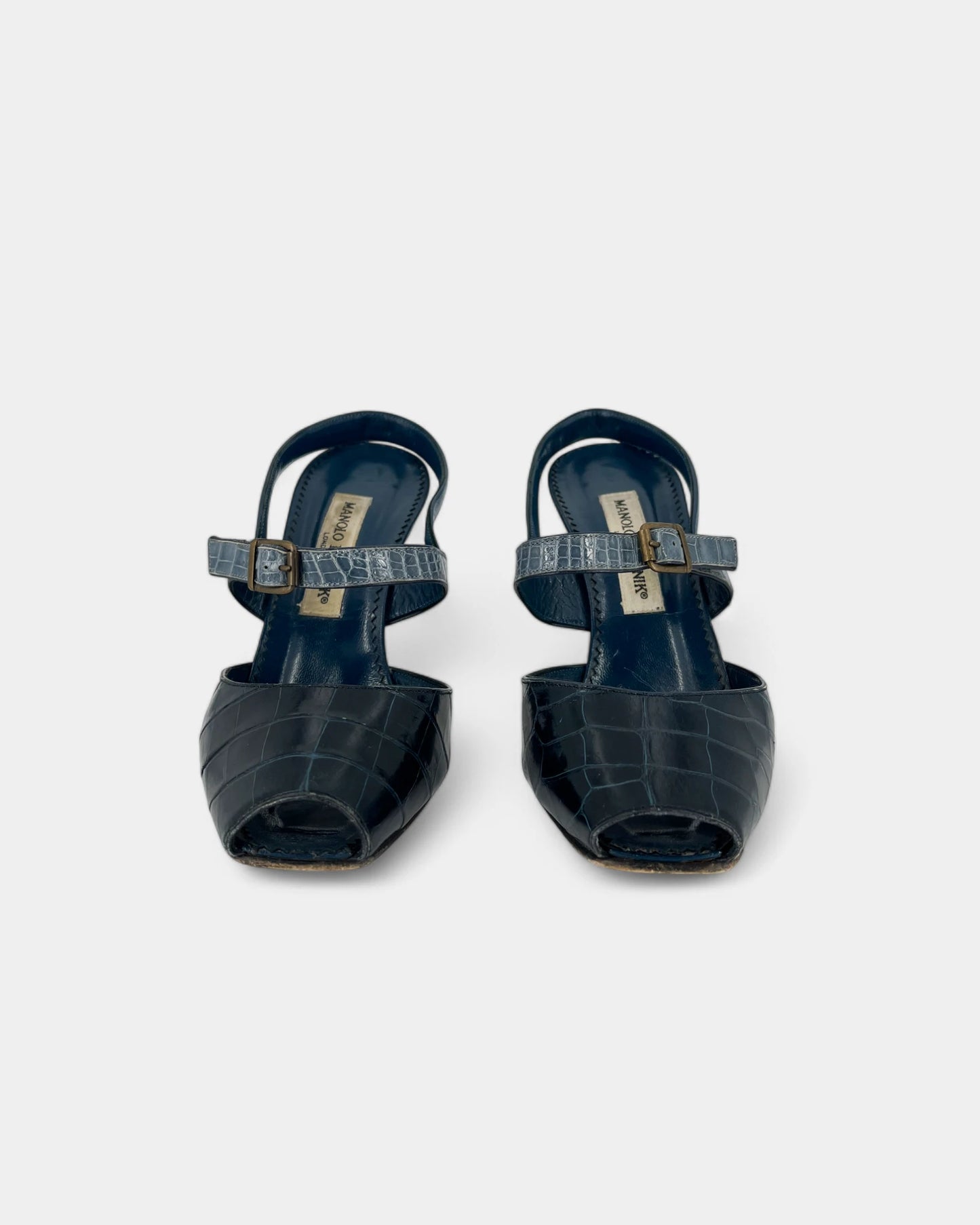 Slingbacks bleues à motif reptile - 39 EU / 8 US