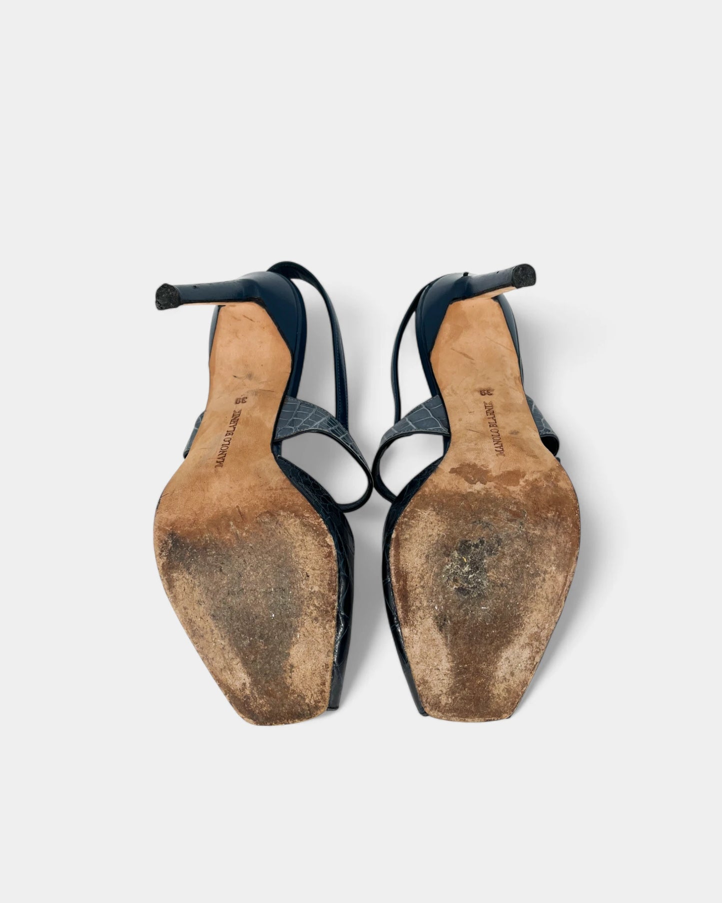 Slingbacks bleues à motif reptile - 39 EU / 8 US