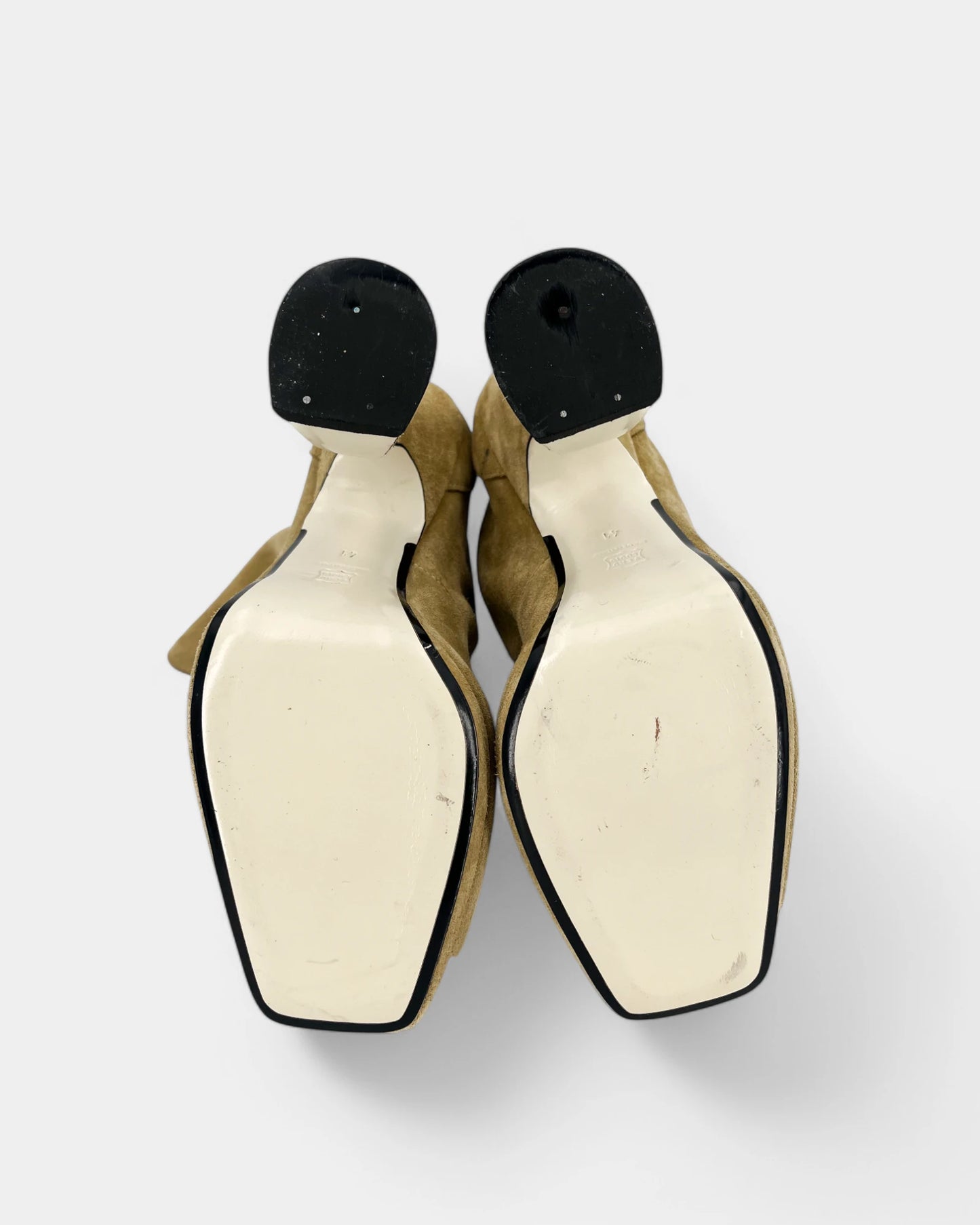 Beige suede lace-up ankle boots - 41 EU / 10 US