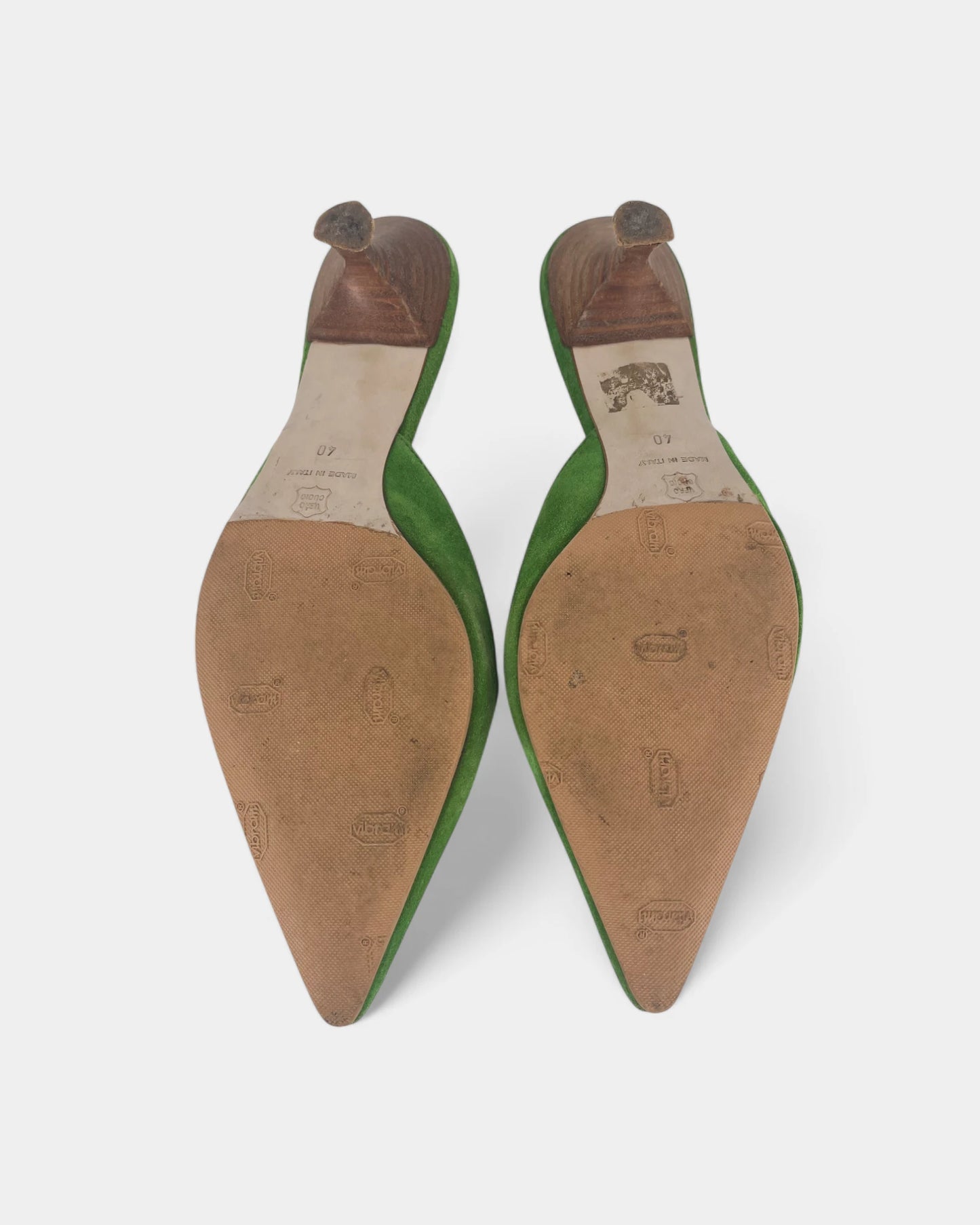 Green heeled mules - 40 EU / 9 US
