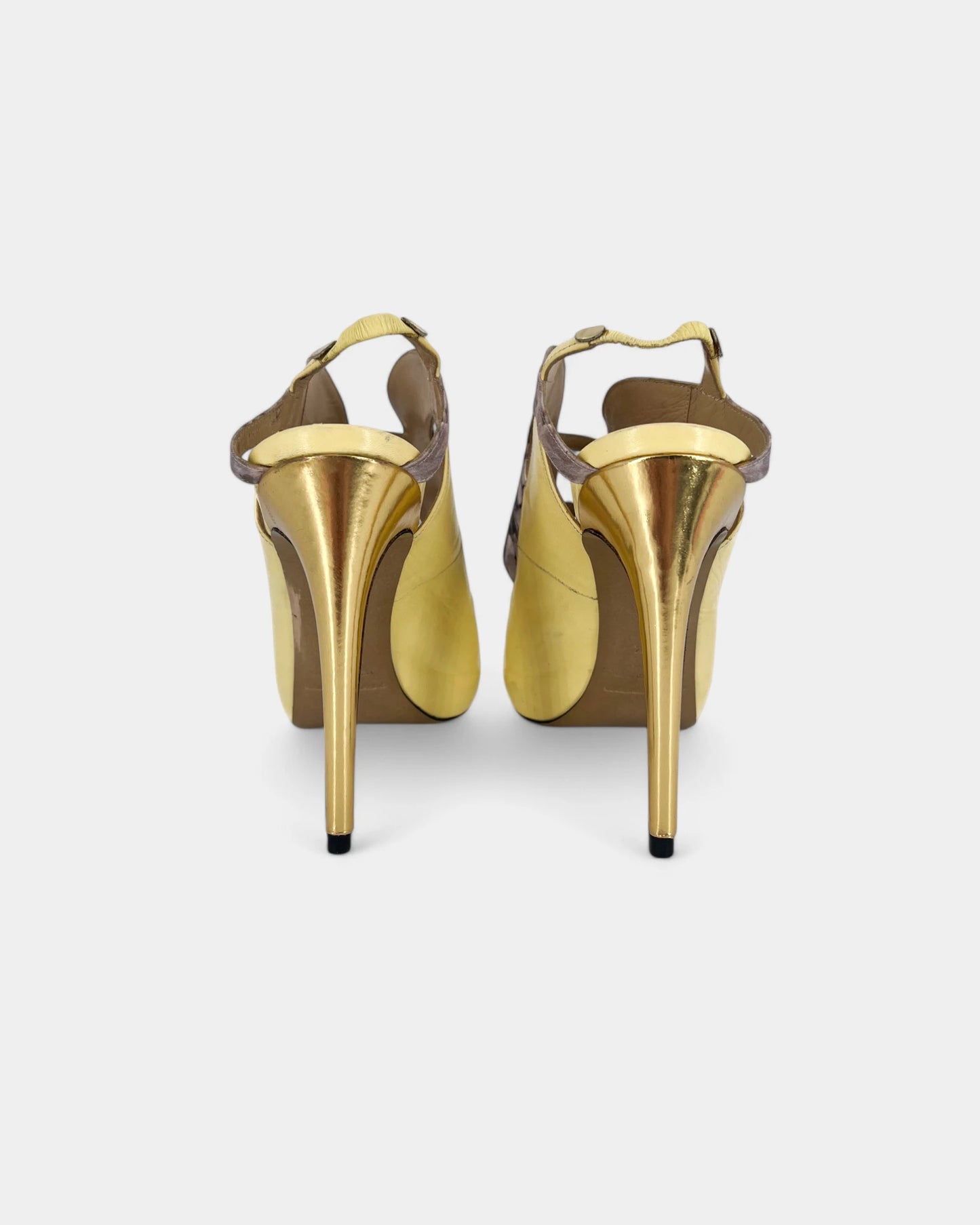 Escarpins jaunes à bout ouvert - 38.5 EU / 7.5 US