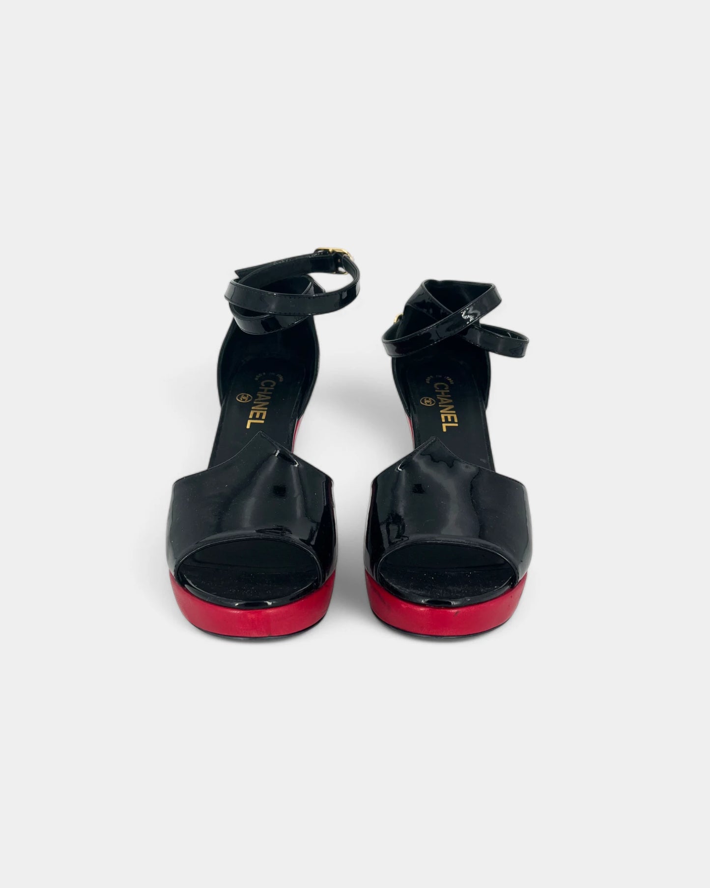 Red and black open toe pumps - 39.5 EU / 8.5 US