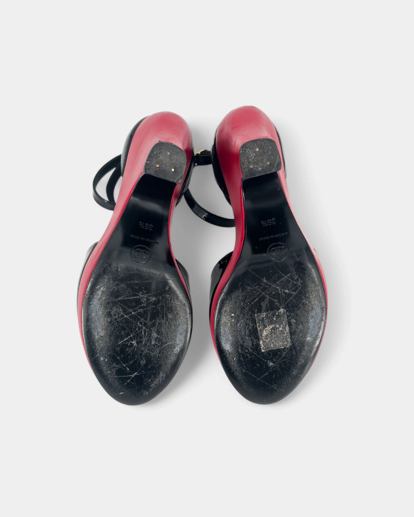 Red and black open toe pumps - 39.5 EU / 8.5 US