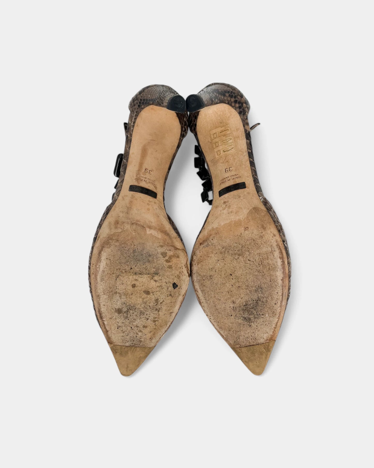 Talons en cuir motif python - 39 EU / 8 US