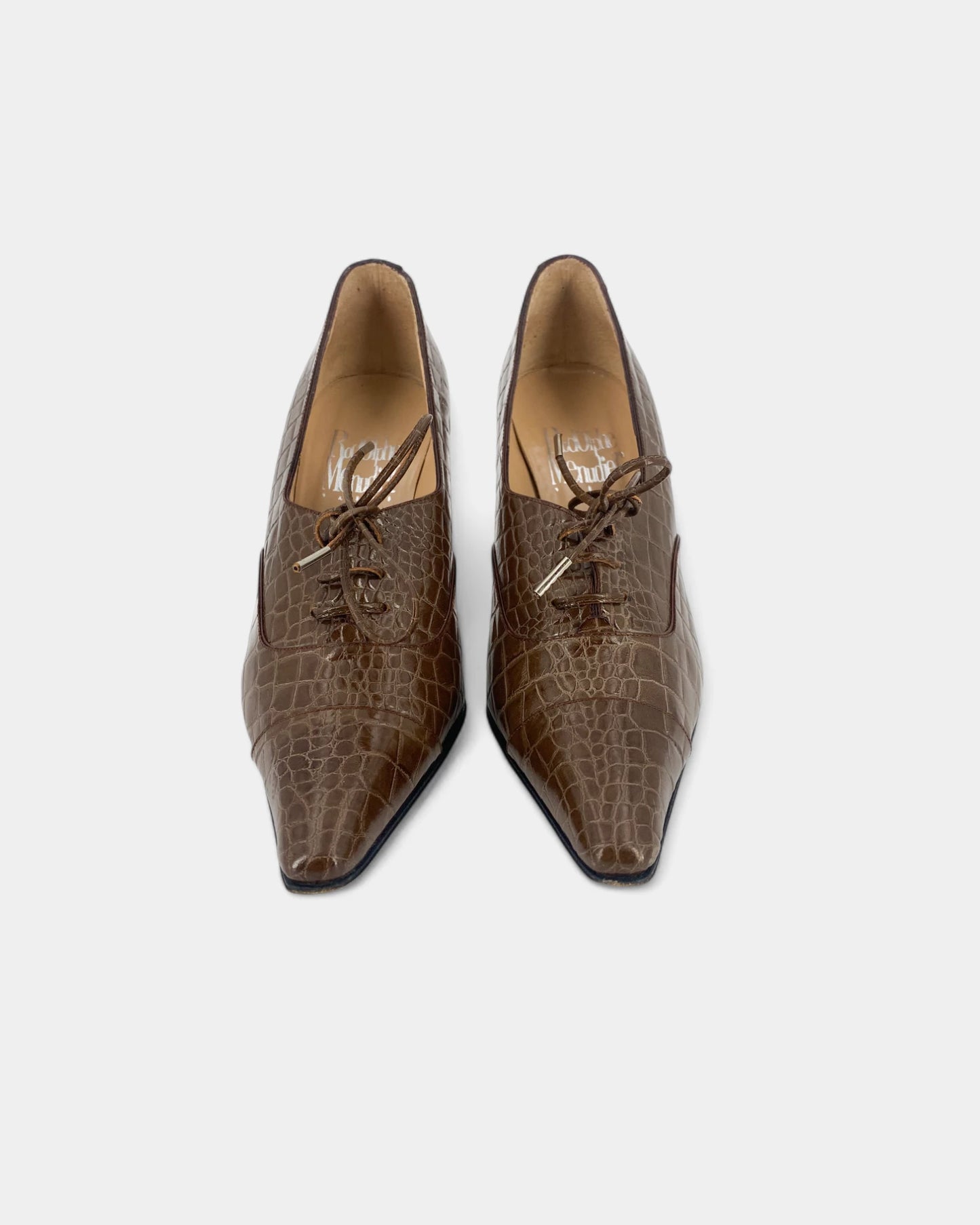 Escarpins marrons avec un motif écaille - 38.5 EU / 7.5 US