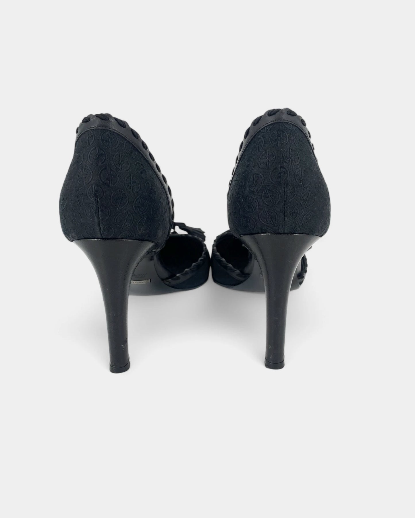 Escarpins noirs à monogramme- 37 EU / 6 US