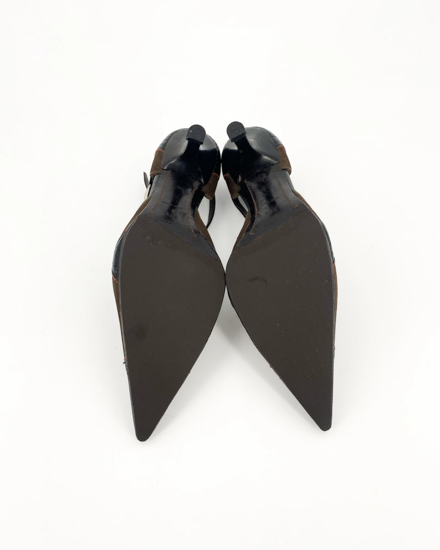 Escarpins marrons et noirs avec un noeud - 39.5 EU / 8.5 US