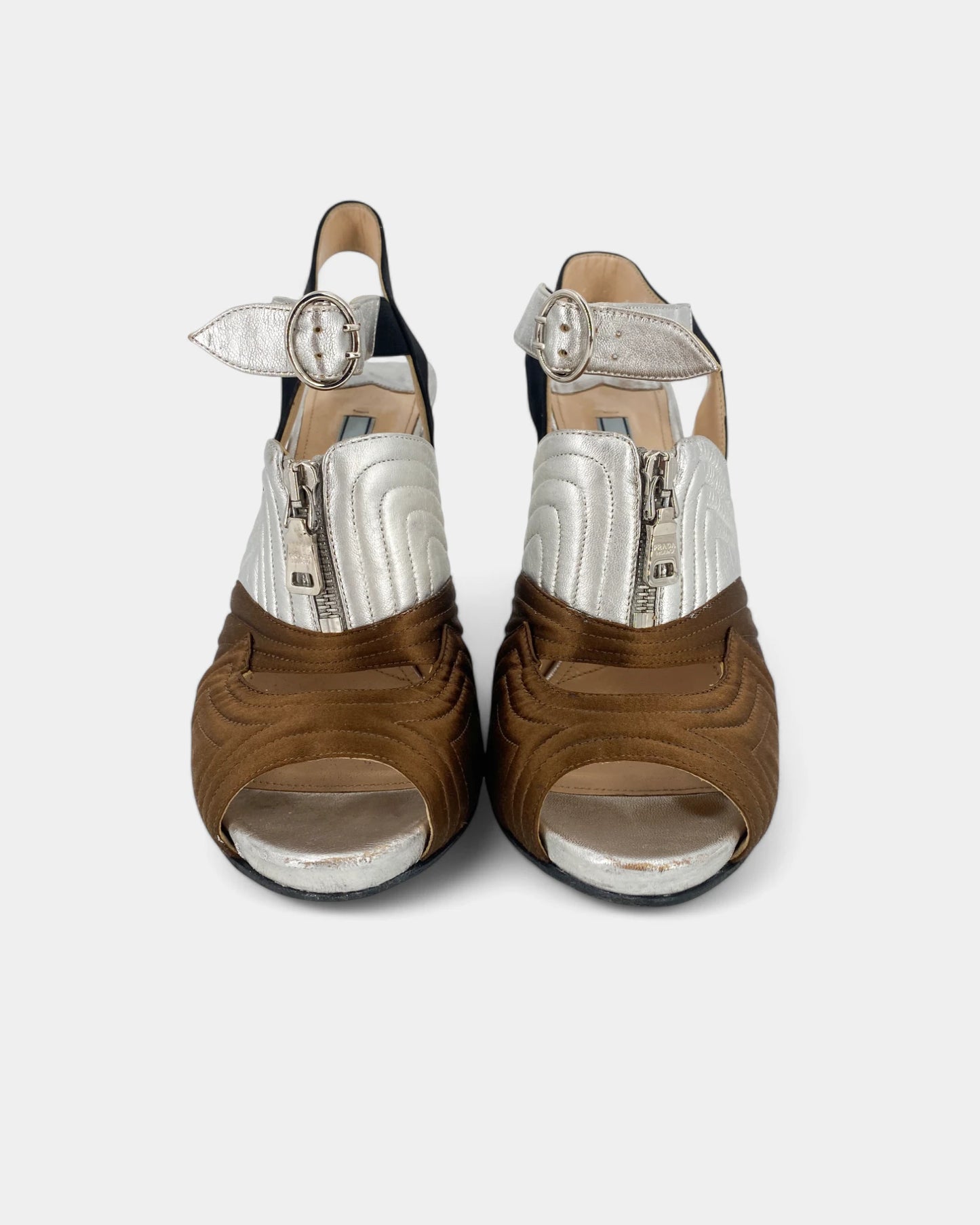 Sandales argentés à talons - 40 EU / 9 US