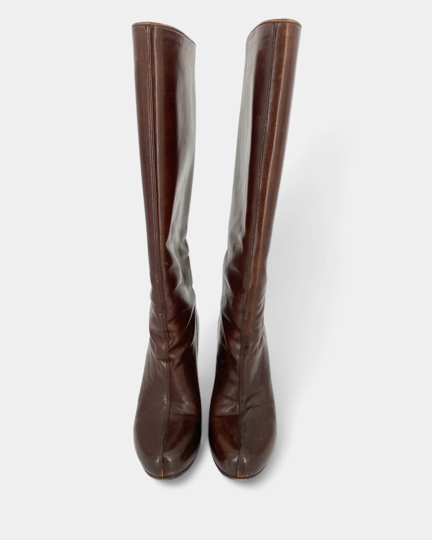 Brown wedge heel boots - 38 EU / 7 US