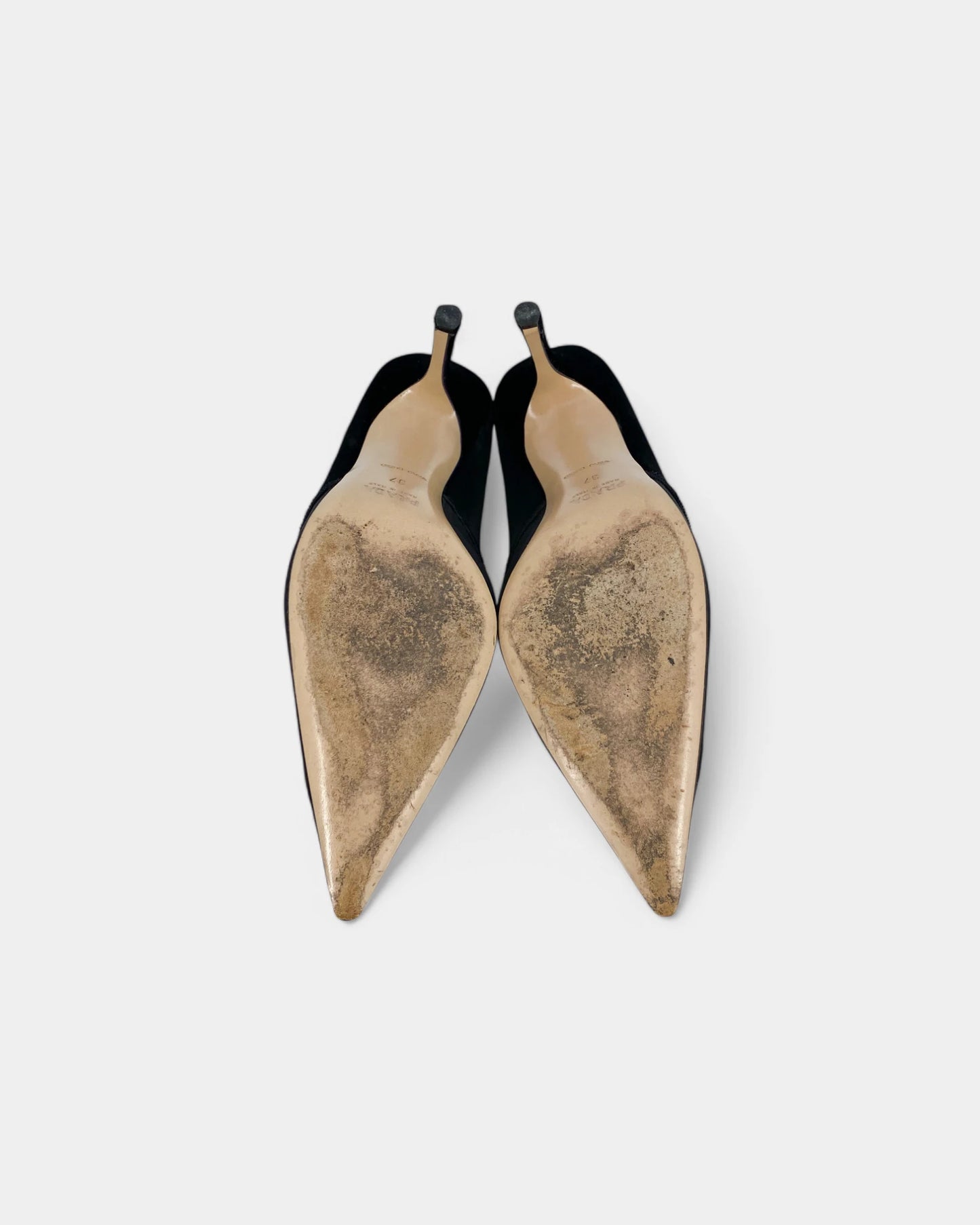 Escarpins noirs en velours et satin - 37 EU / 6 US