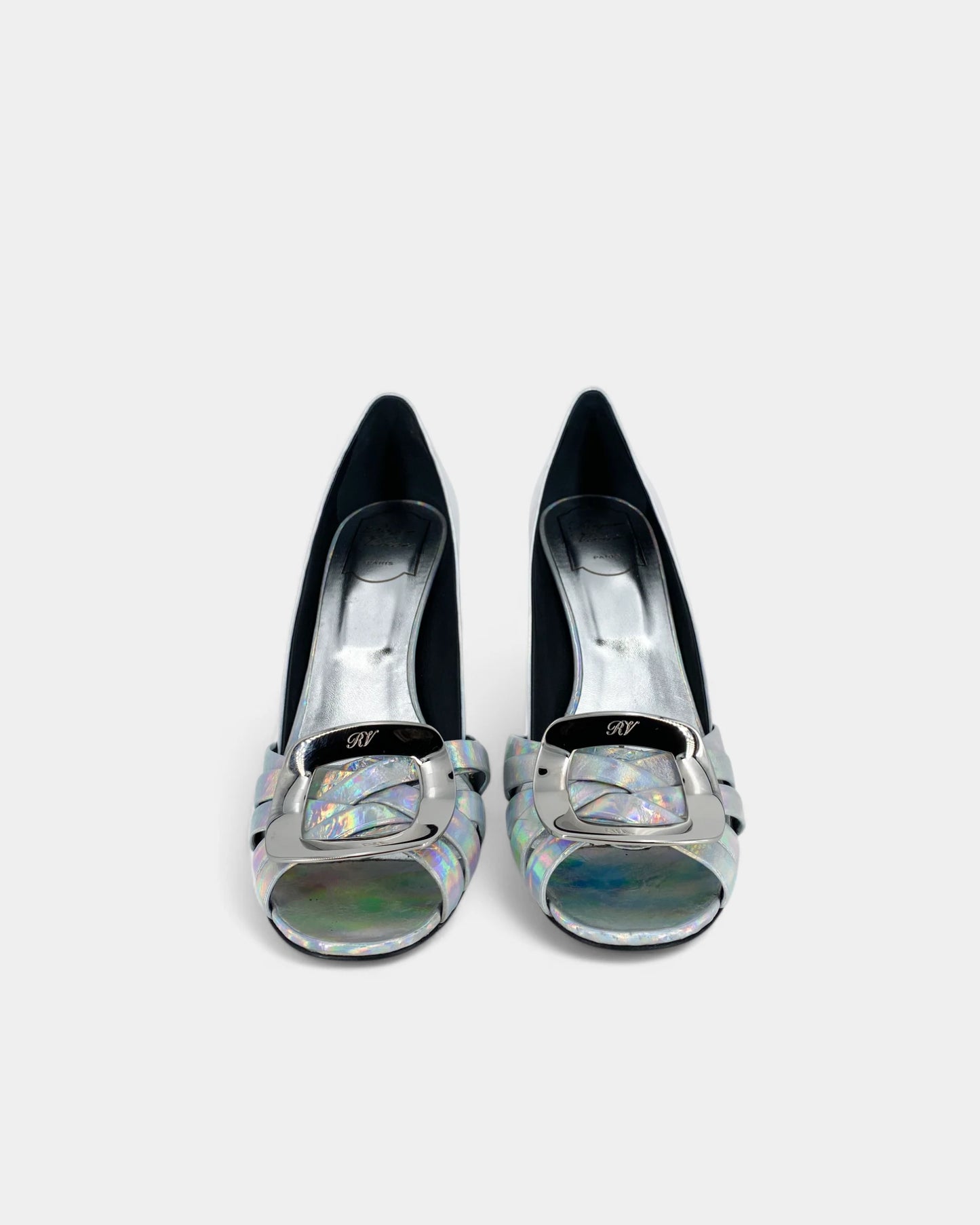 Silver heeled sandals - 39 EU / 8 US