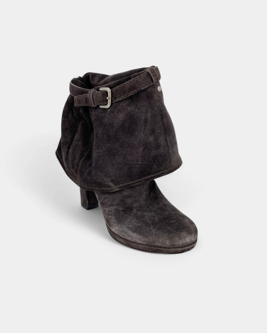 Bottes à revers en daim gris - 38 EU / 7 US