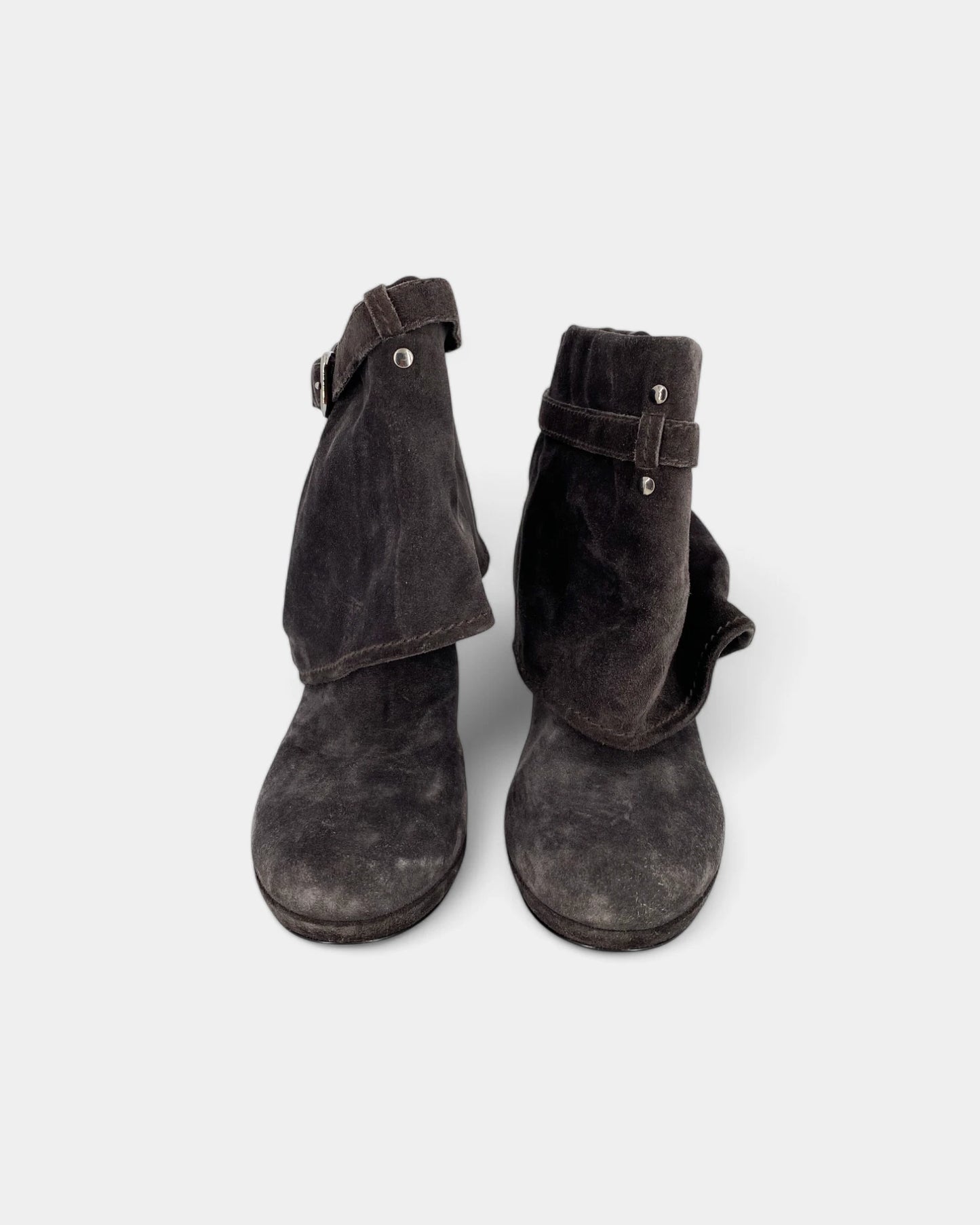 Bottes à revers en daim gris - 38 EU / 7 US