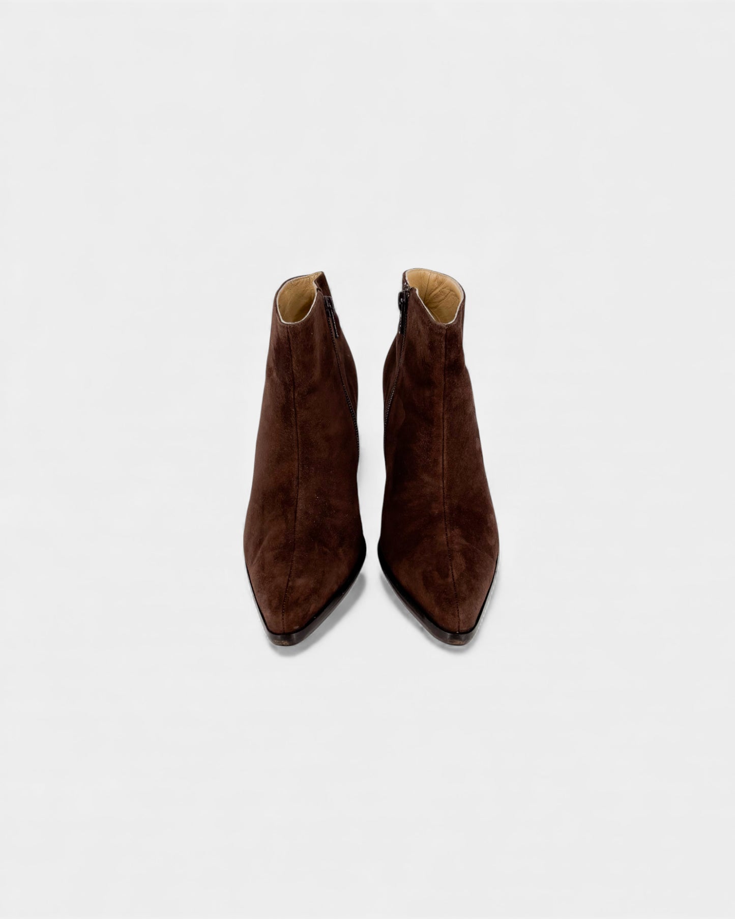 Bottines en daim marron