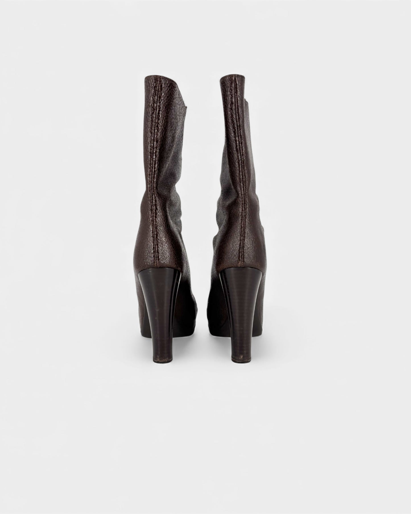 Bottines marron en caoutchouc