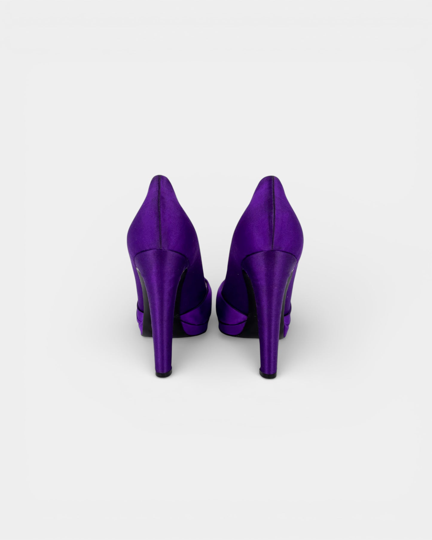 Escarpins violets à bout ouvert