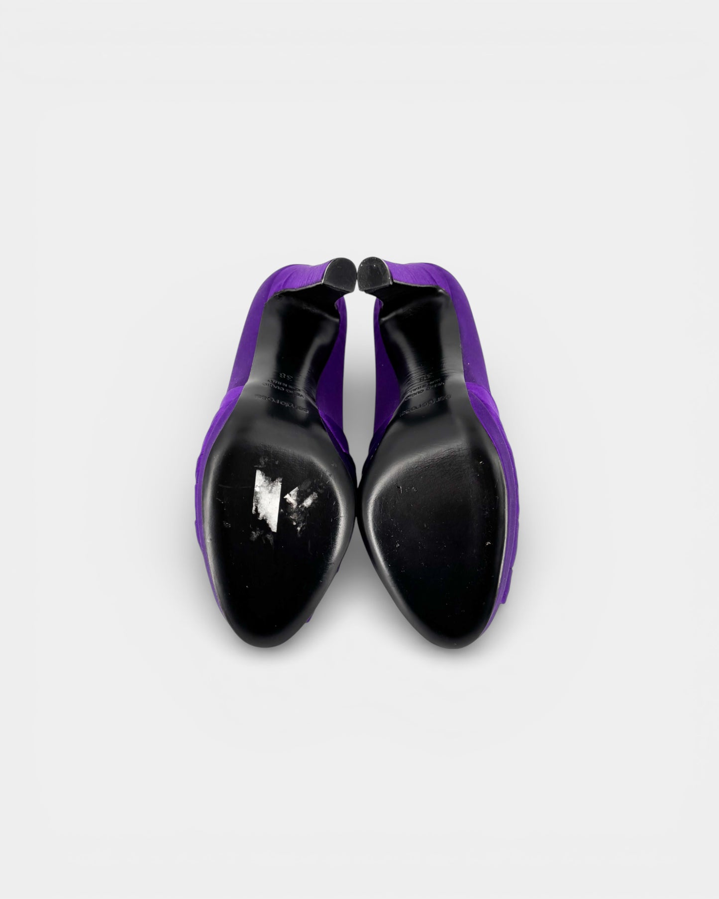 Escarpins violets à bout ouvert