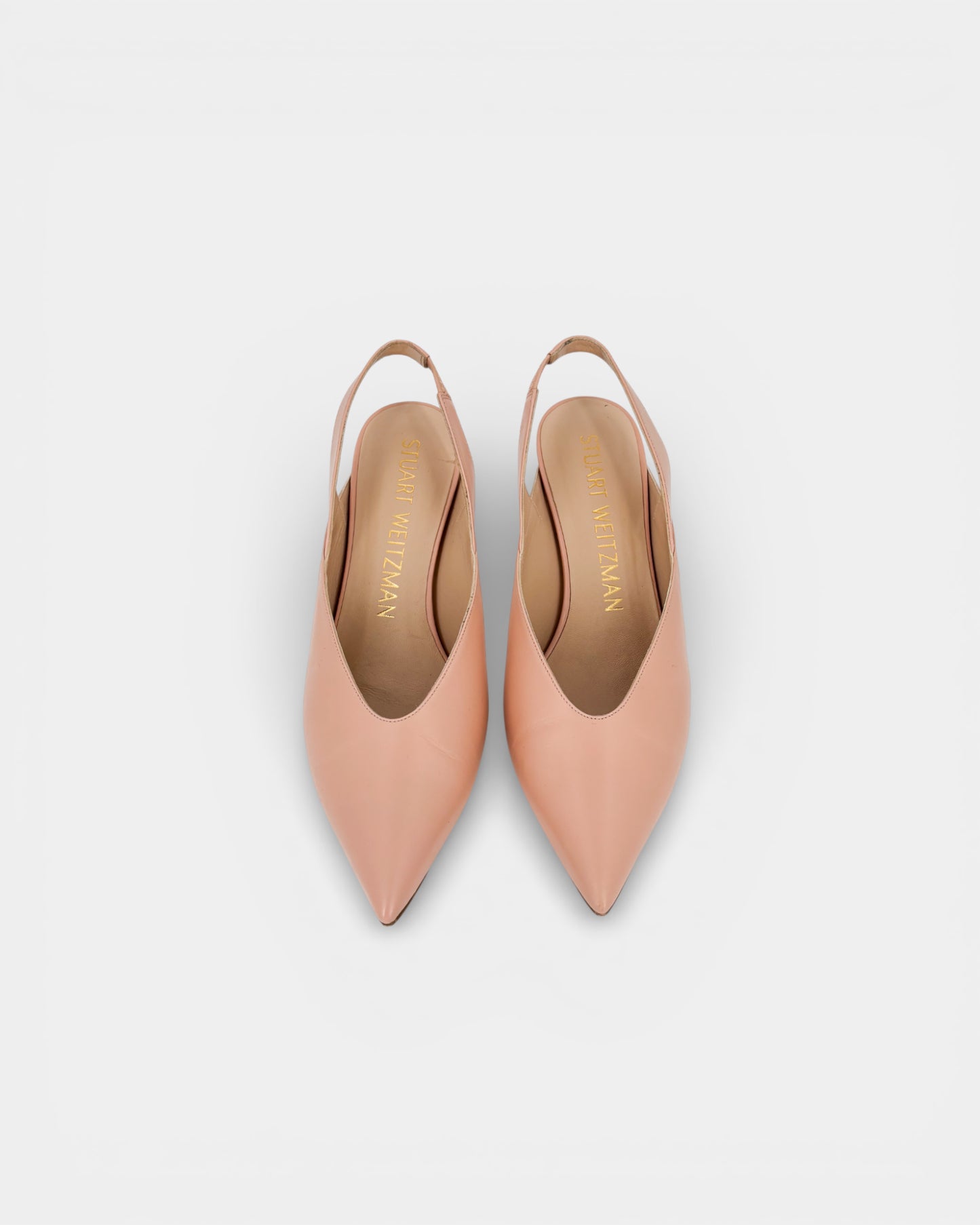 Escarpins slingback nude en cuir