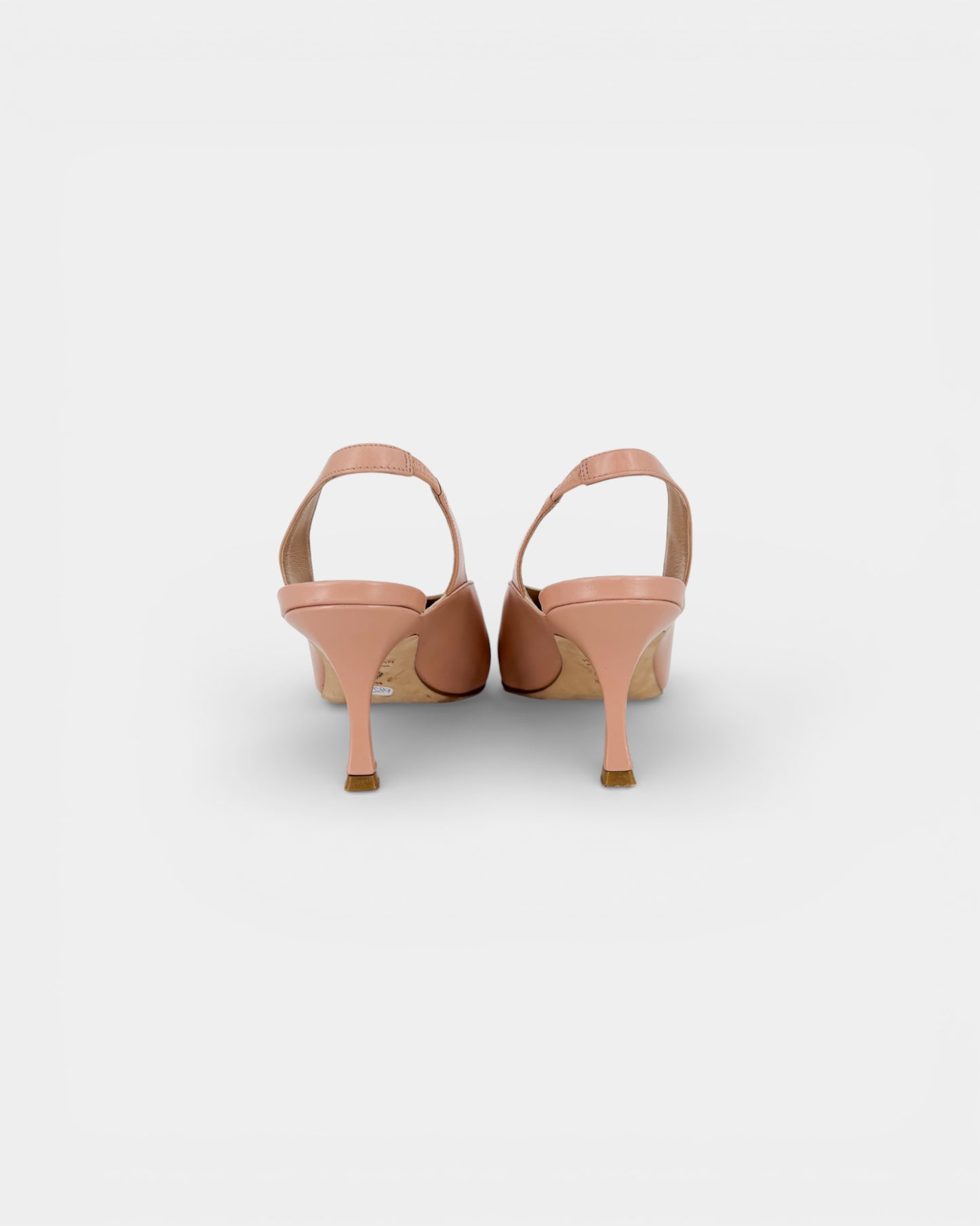 Escarpins slingback nude en cuir