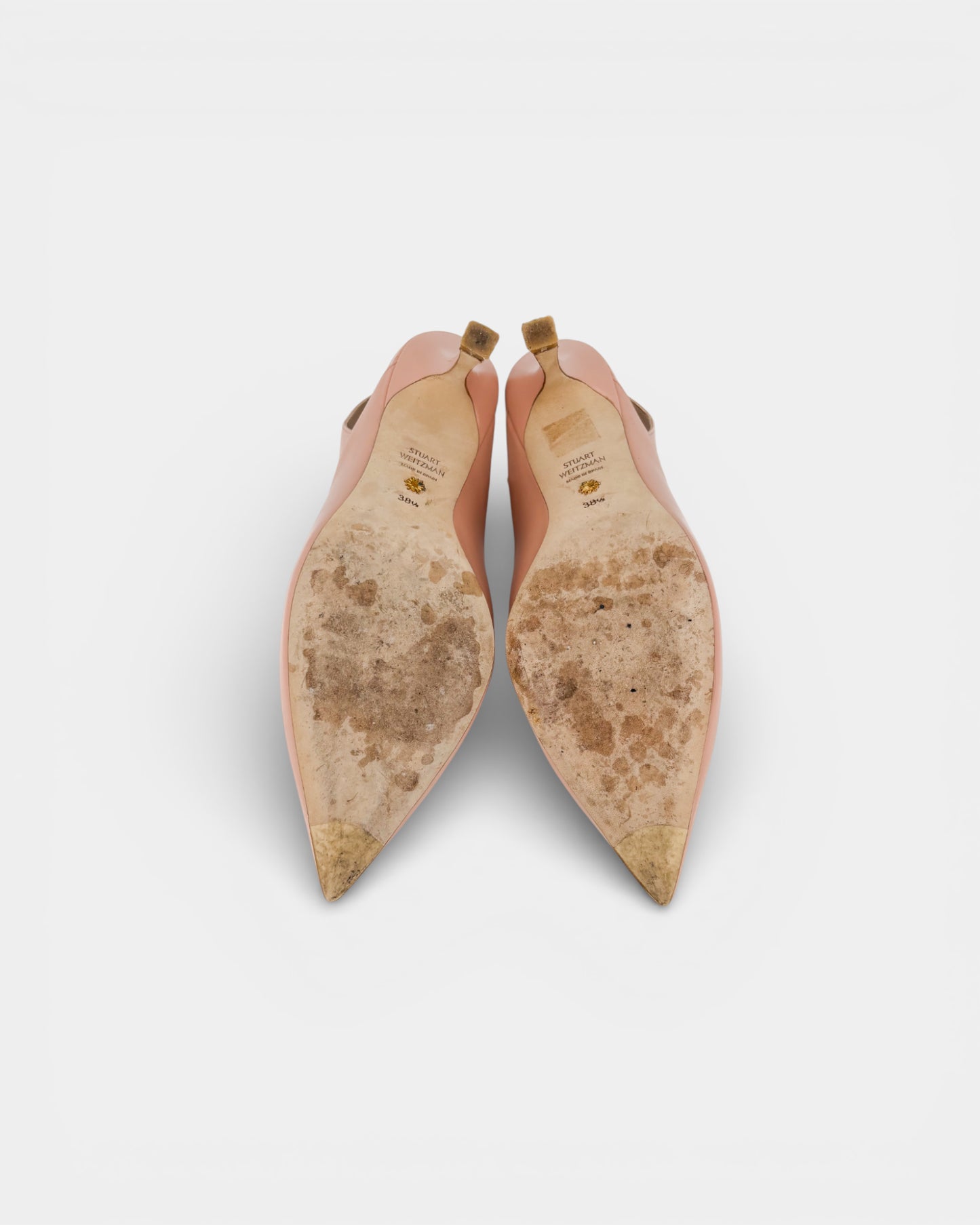 Escarpins slingback nude en cuir