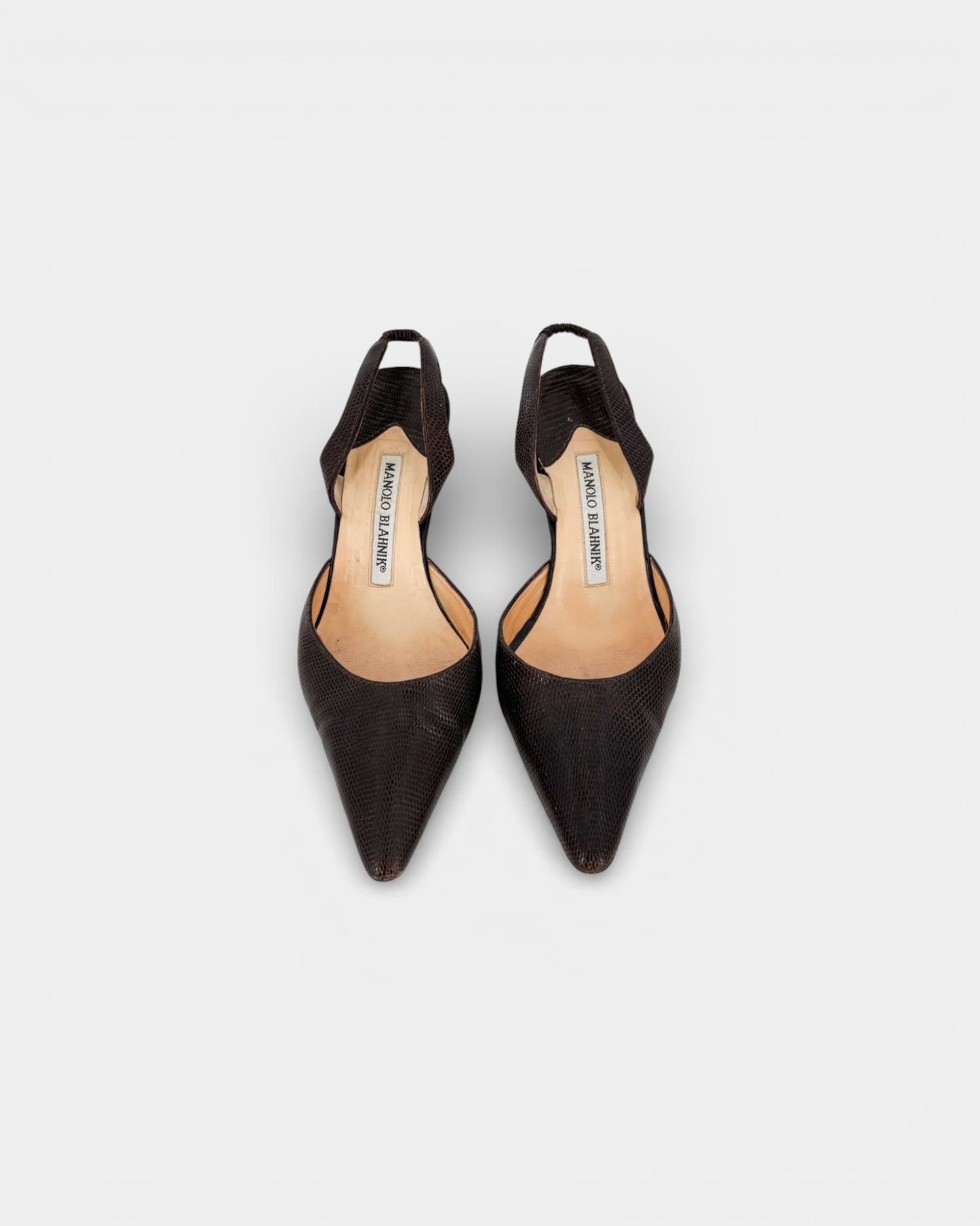Escarpins slingback marrons
