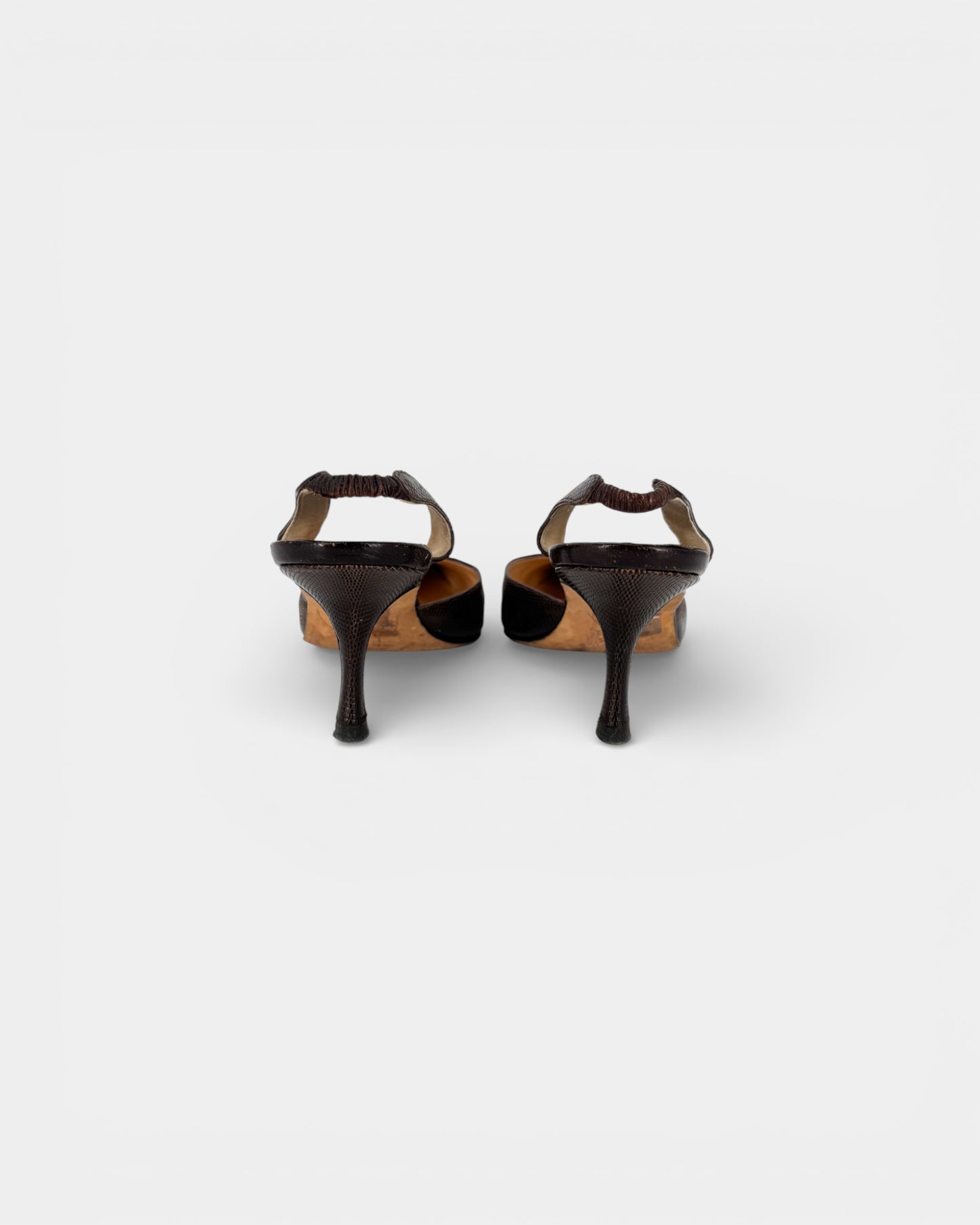 Escarpins slingback marrons