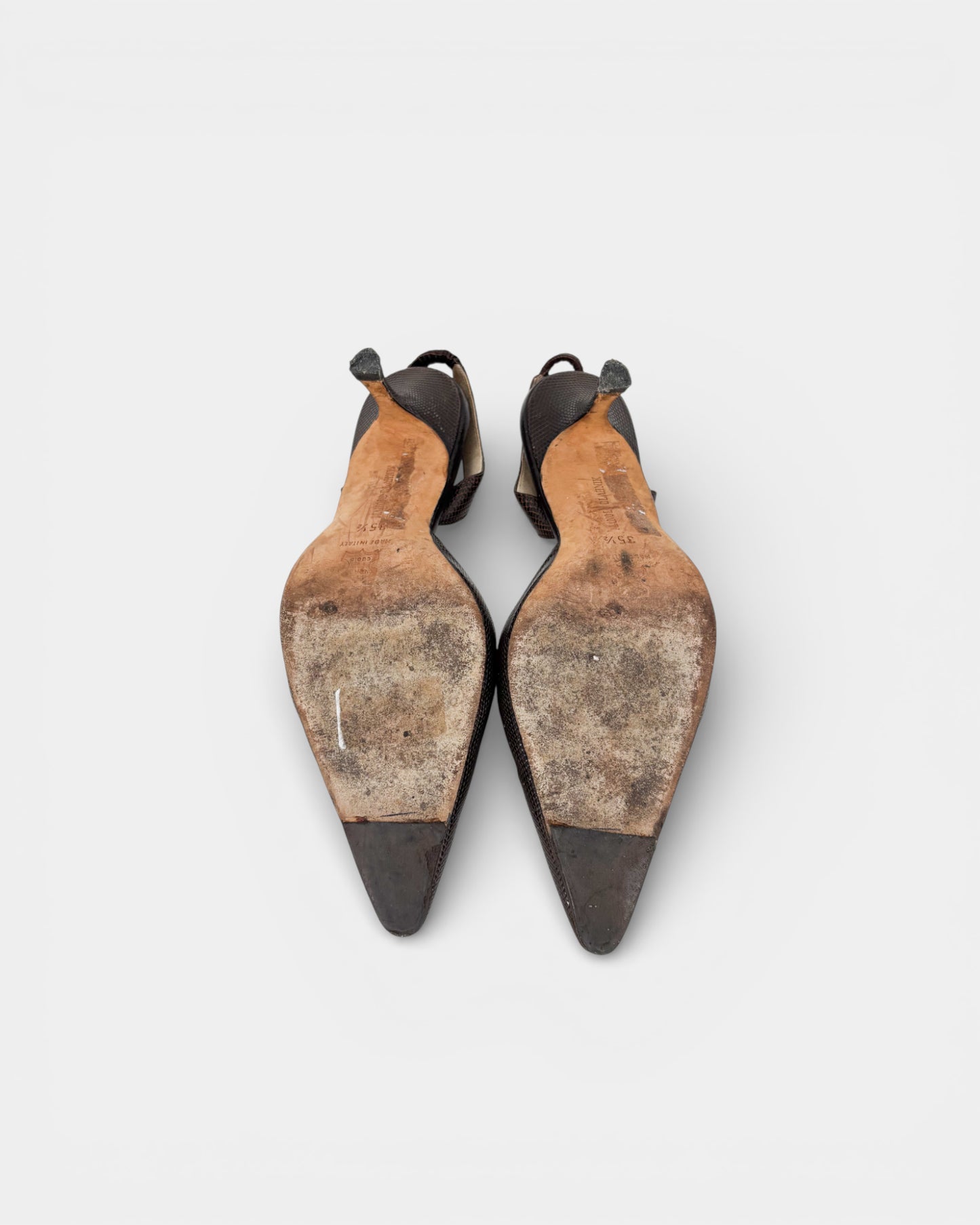 Escarpins slingback marrons