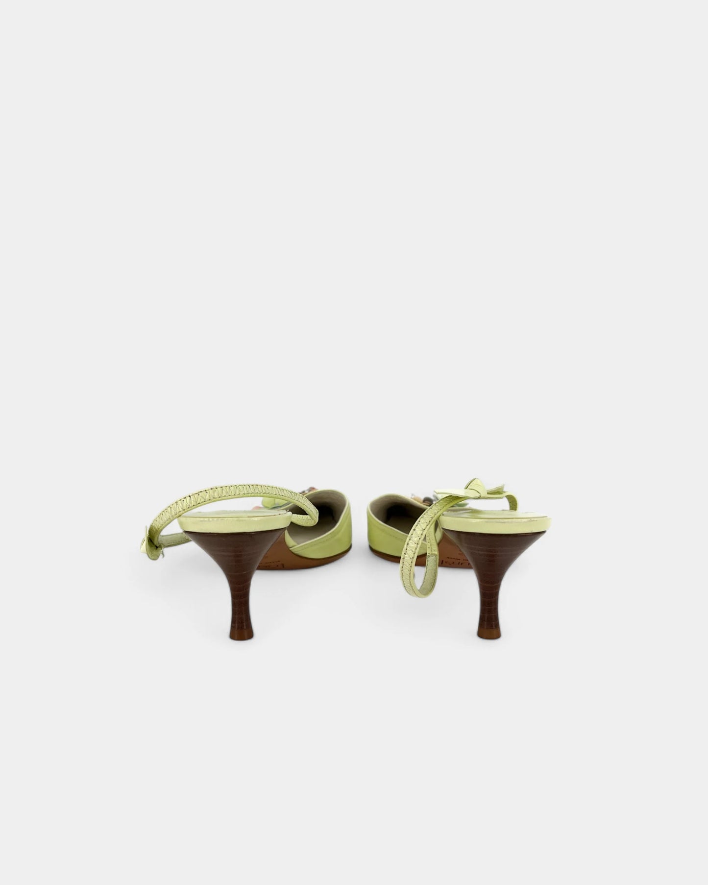 Slingbacks vertes à fleurs - 39 EU / 8 US