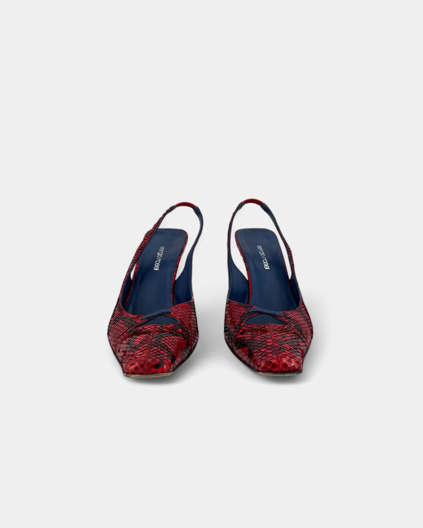 Slingbacks rouges à motif reptile - 40 EU / 9 US