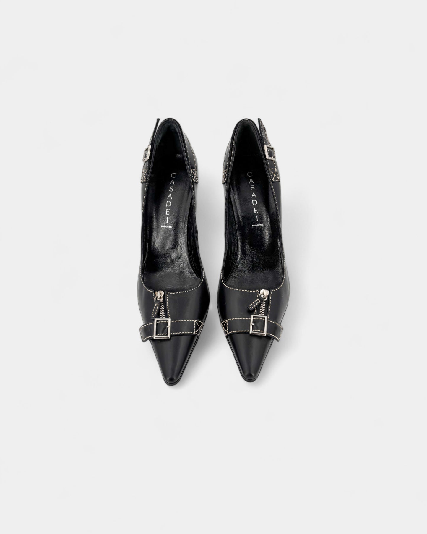 Escarpins zip noirs