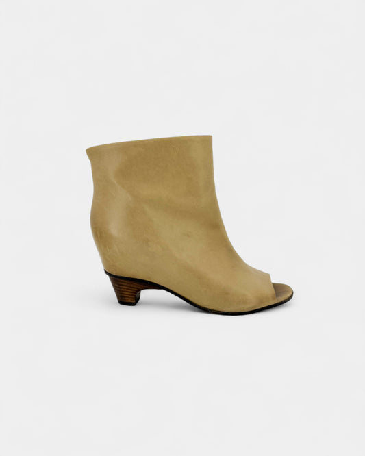 Bottines compensées beige