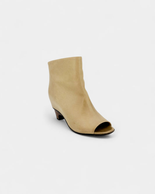 Bottines compensées beige