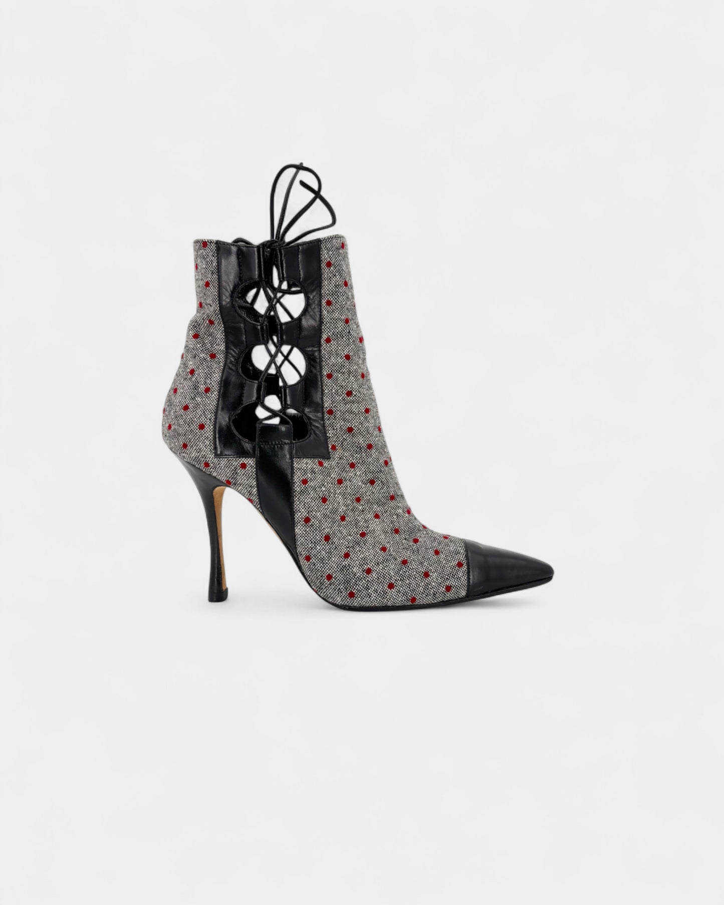 Bottines grises à pois