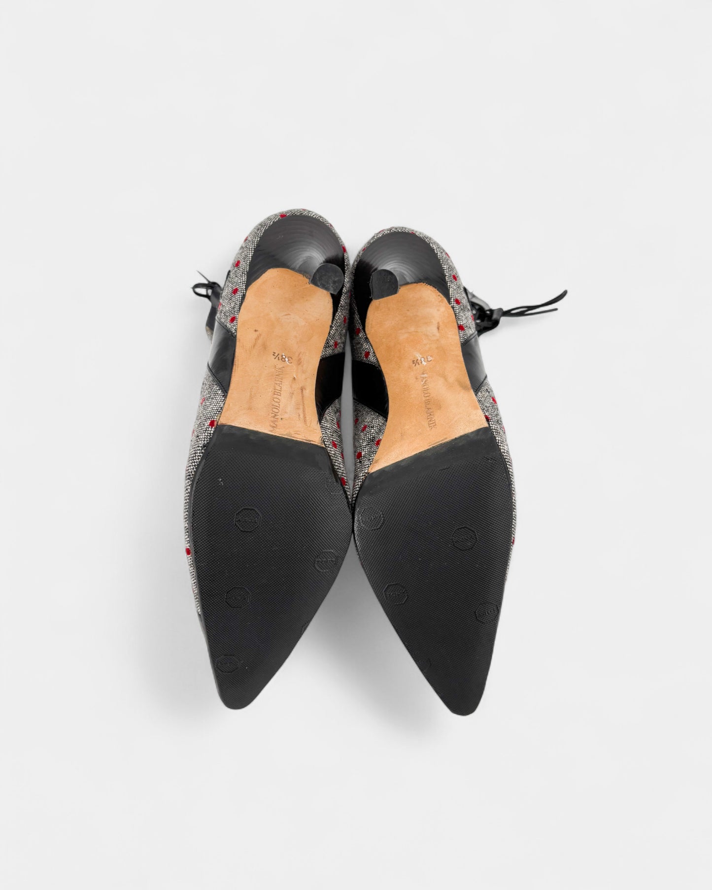 Bottines grises à pois