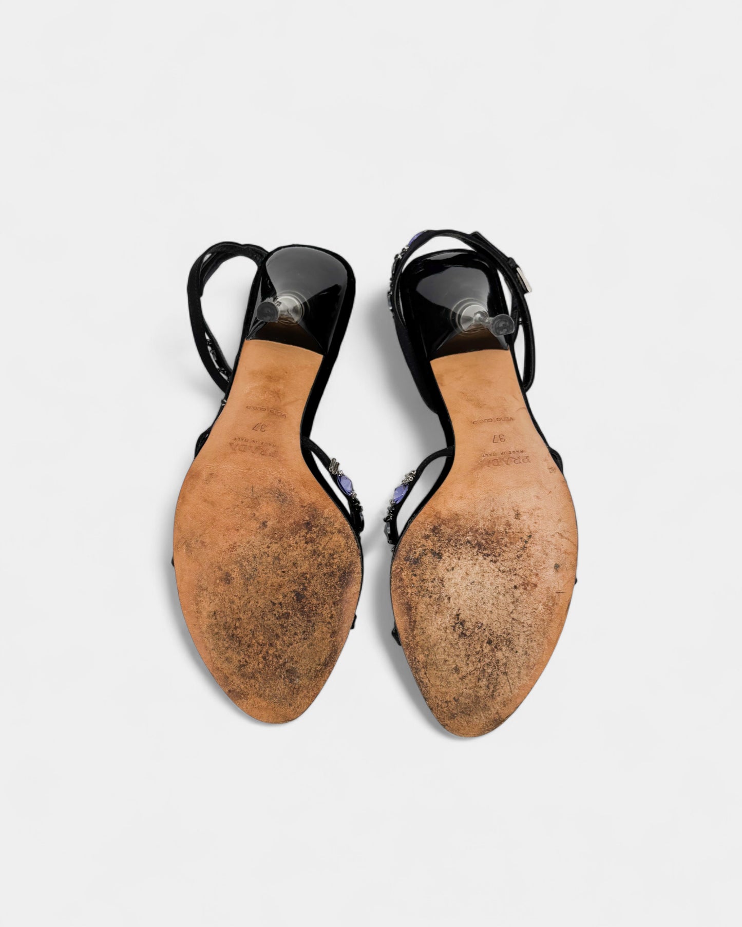 Sandales violettes à strass