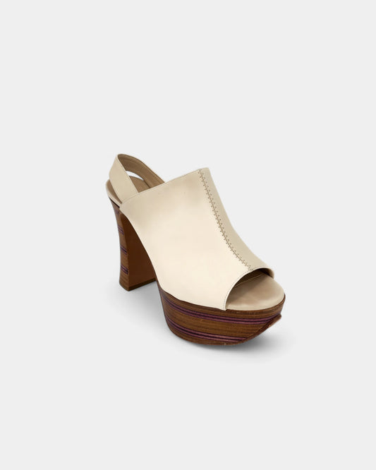 Mules compensées crème - Taille 38 EU / 7 US