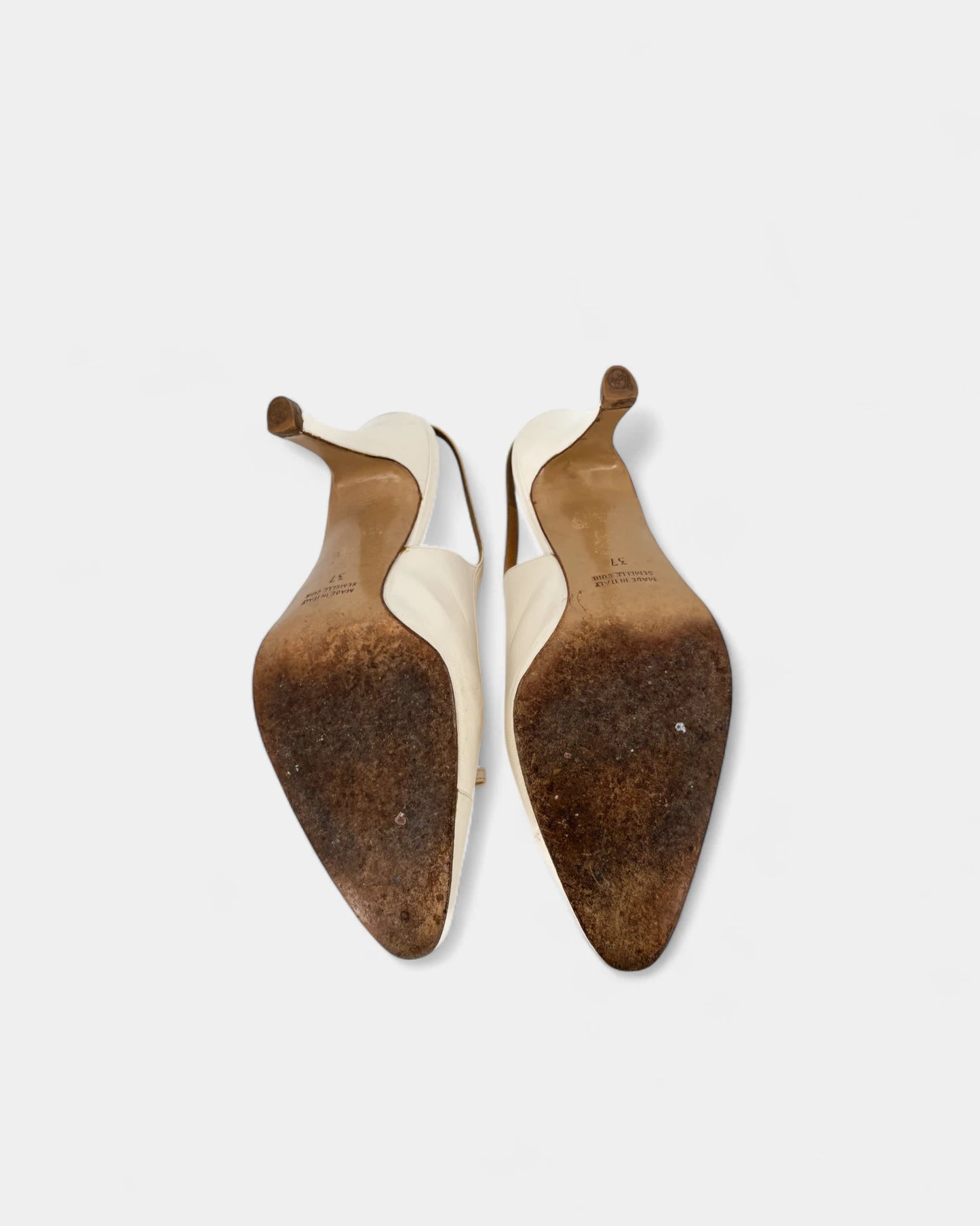 Slingback blanches - Taille 37 EU / 6 US